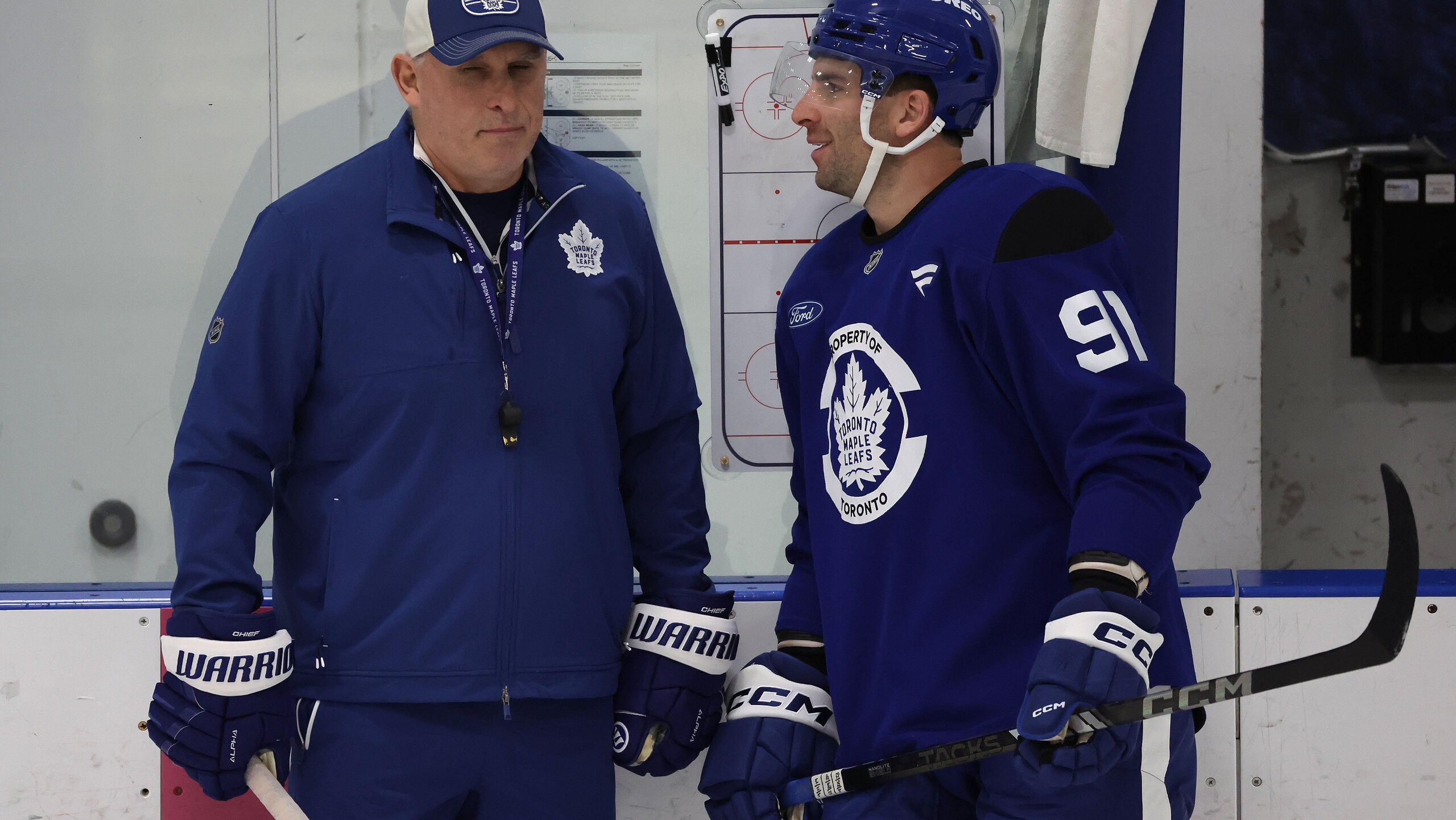 Toronto Maple Leafs have a short practice in between games 1 and 2 of their first round NHL Stanley Cup play-off series against the Ottawa Senators Toronto Maple Leafs have a short practice in between games 1 and 2 of their first round NHL Stanley Cup play-off series against the Ottawa Senators