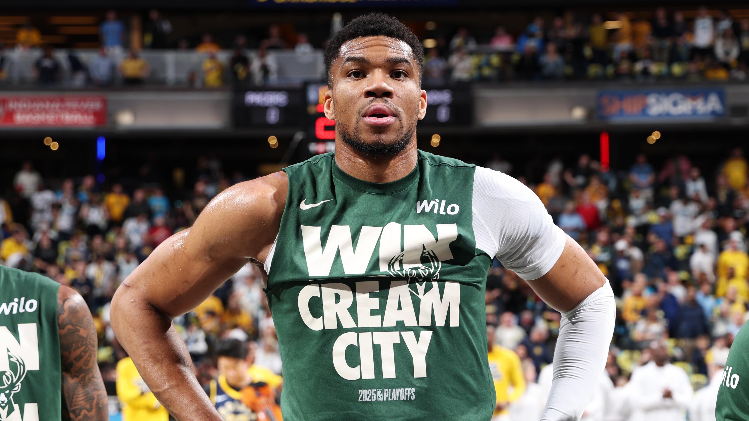 2025 NBA Playoffs - Milwaukee Bucks v Indiana Pacers - Game Two 2025 NBA Playoffs - Milwaukee Bucks v Indiana Pacers - Game Two