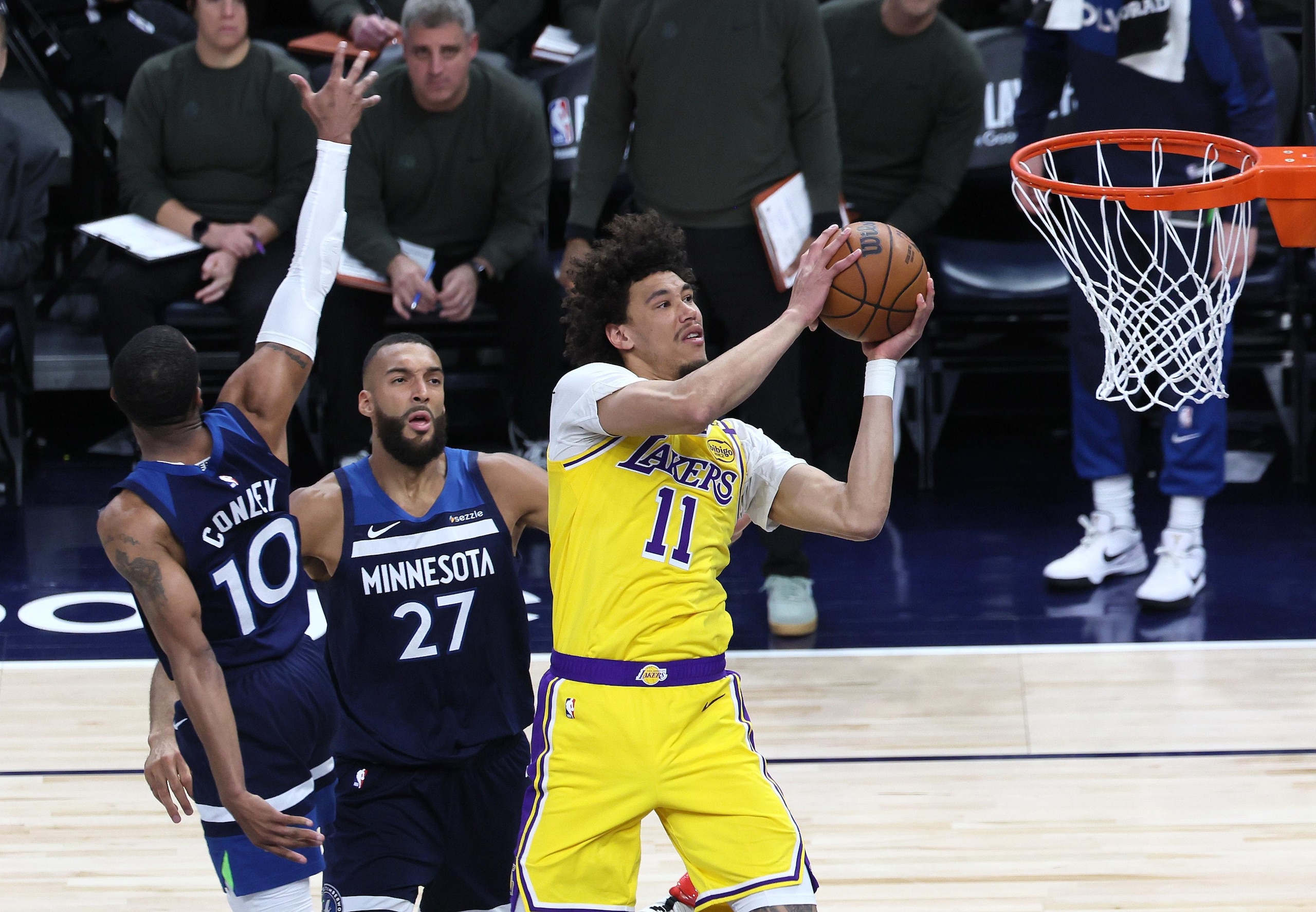 Lakers, Timberwolves, game three of the NBA playoffs.