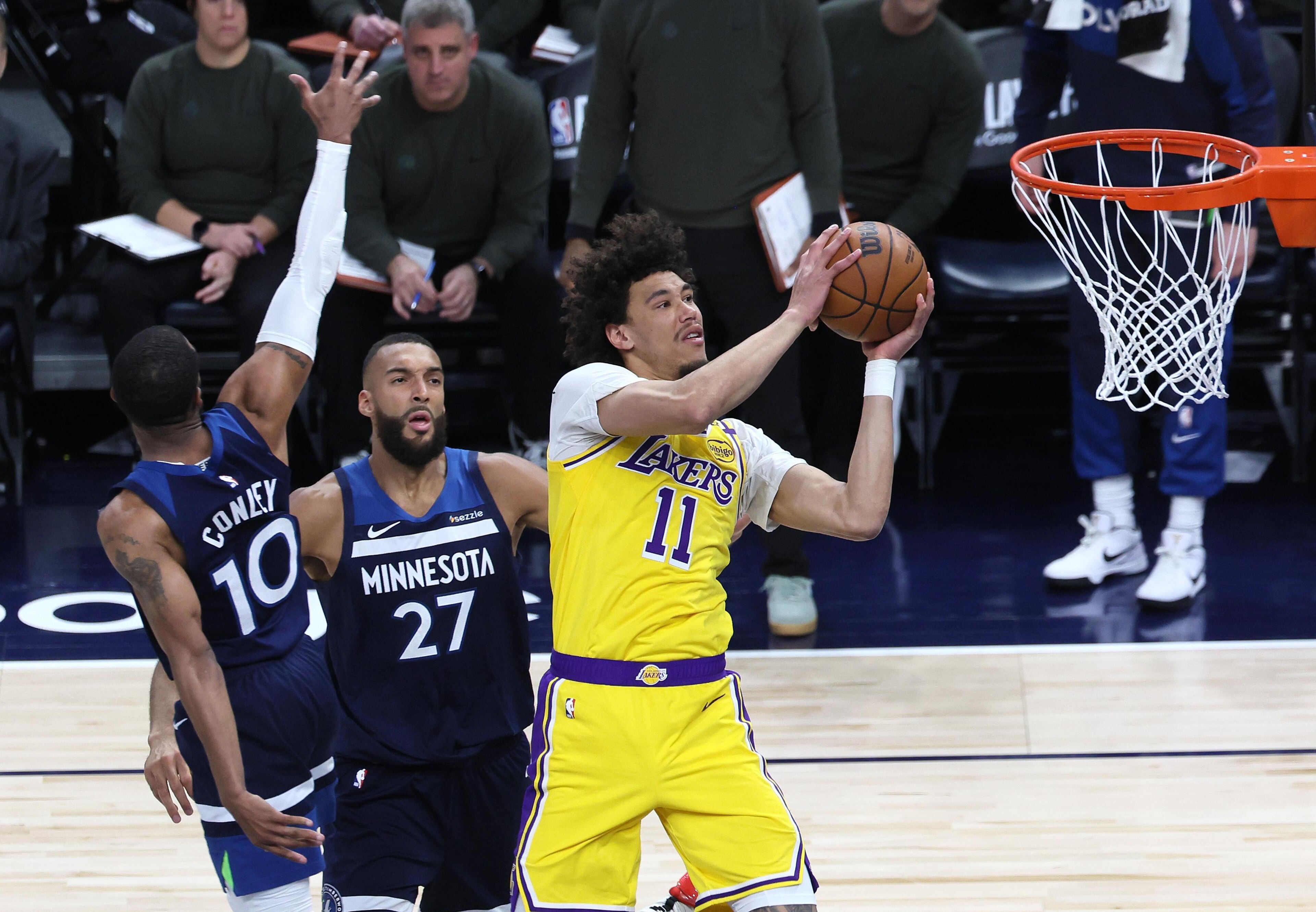 Lakers, Timberwolves, game three of the NBA playoffs.