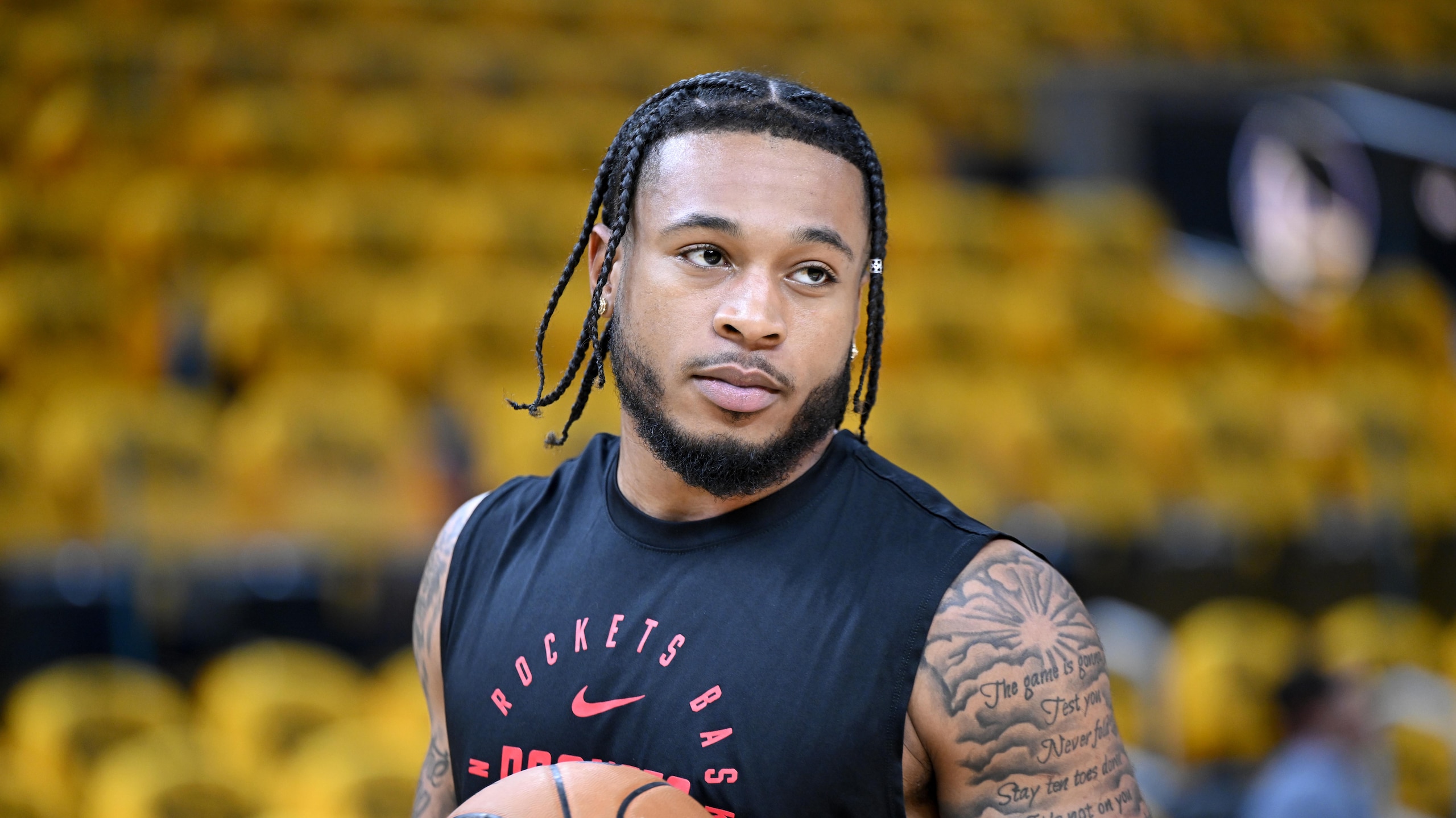 NBA Playoffs: Pre-game of Houston Rockets and Golden State Warriors in San Francisco