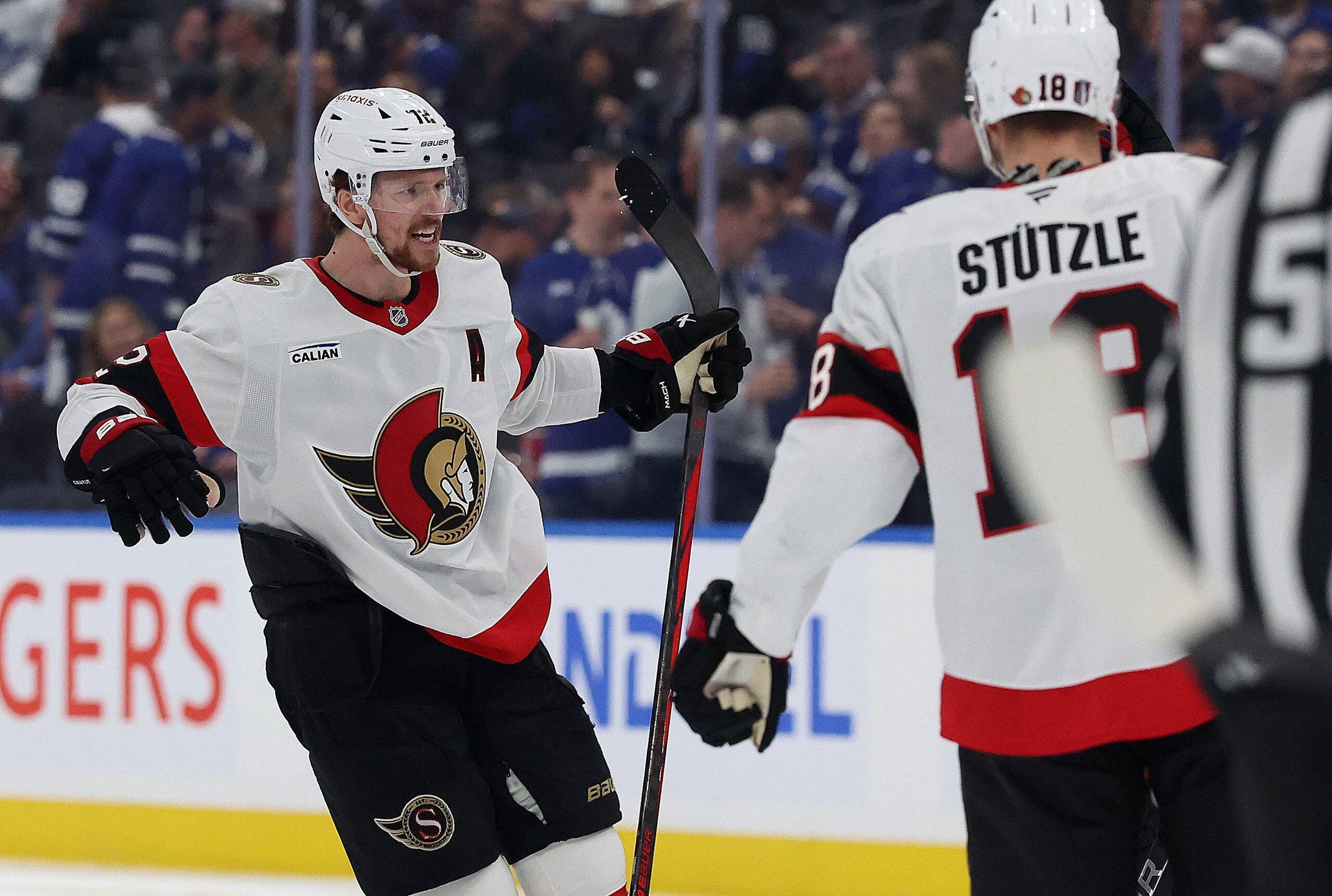 Toronto Maple Leafs play the Ottawa Senators in game five in the first round of the NHL Stanley Cup Playoffs