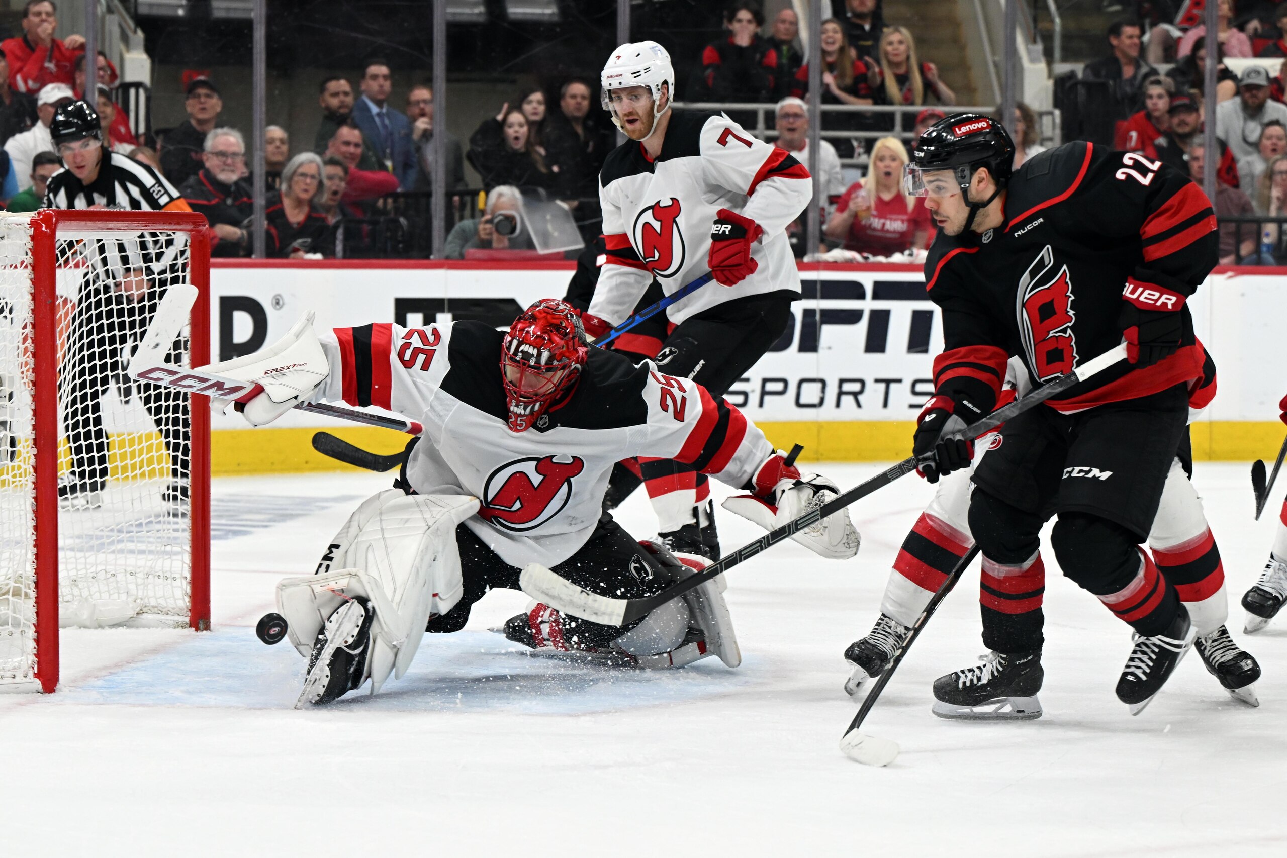 NHL: APR 29 Stanley Cup Playoffs First Round Devils at Hurricanes NHL: APR 29 Stanley Cup Playoffs First Round Devils at Hurricanes
