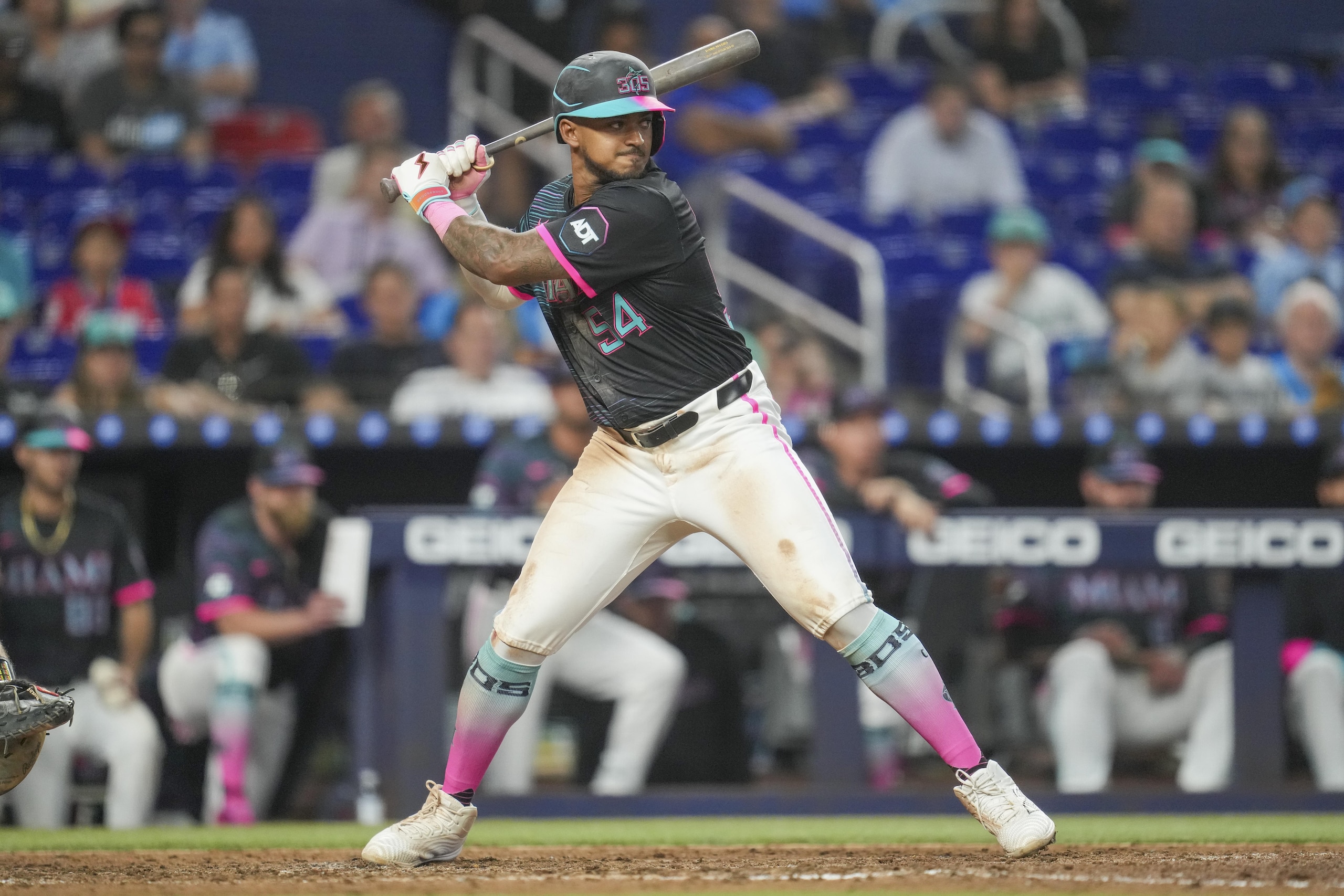 Athletics v Miami Marlins Athletics v Miami Marlins