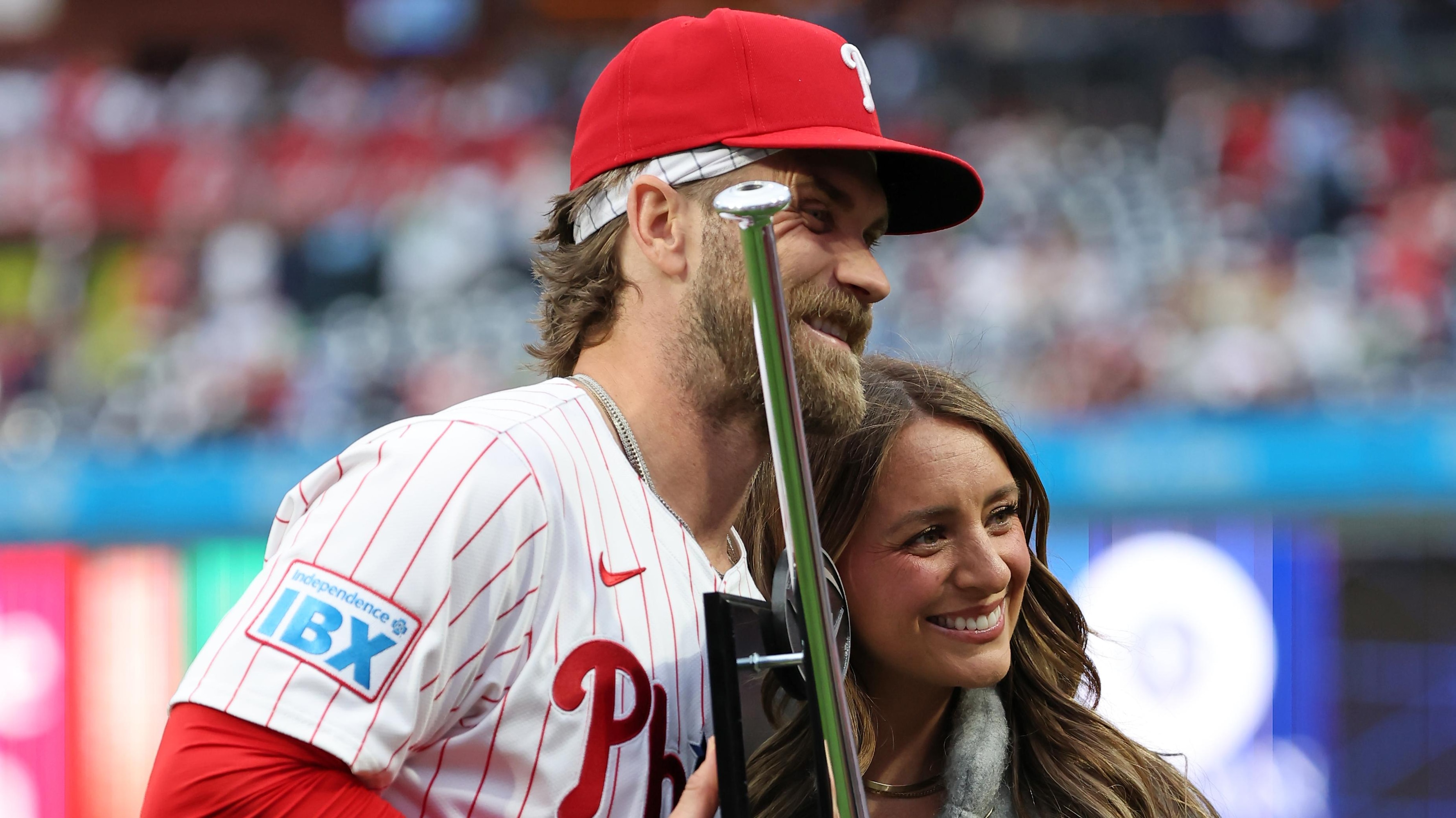 Phillies' Bryce Harper, Wife Kayla Announce Birth of Son Hayes in Photo Before NLDS