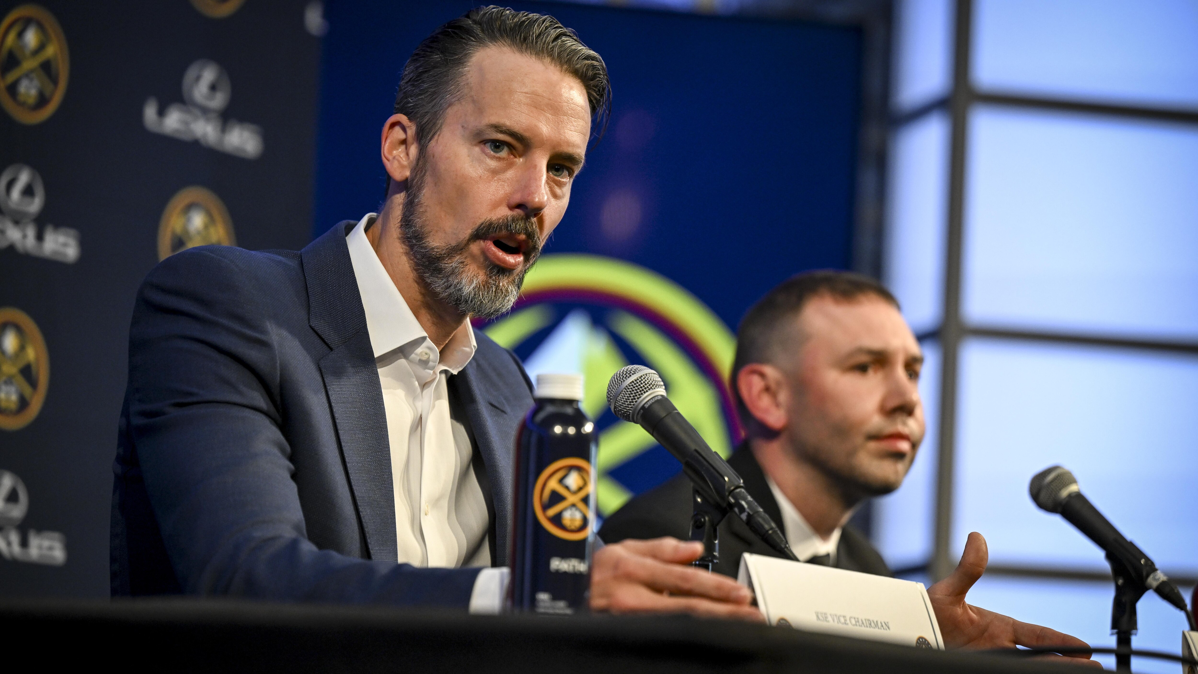 DENVER NUGGETS TEAM PRESIDENT JOSH KROENKE, HEAD COACH DAVID ADELMAN