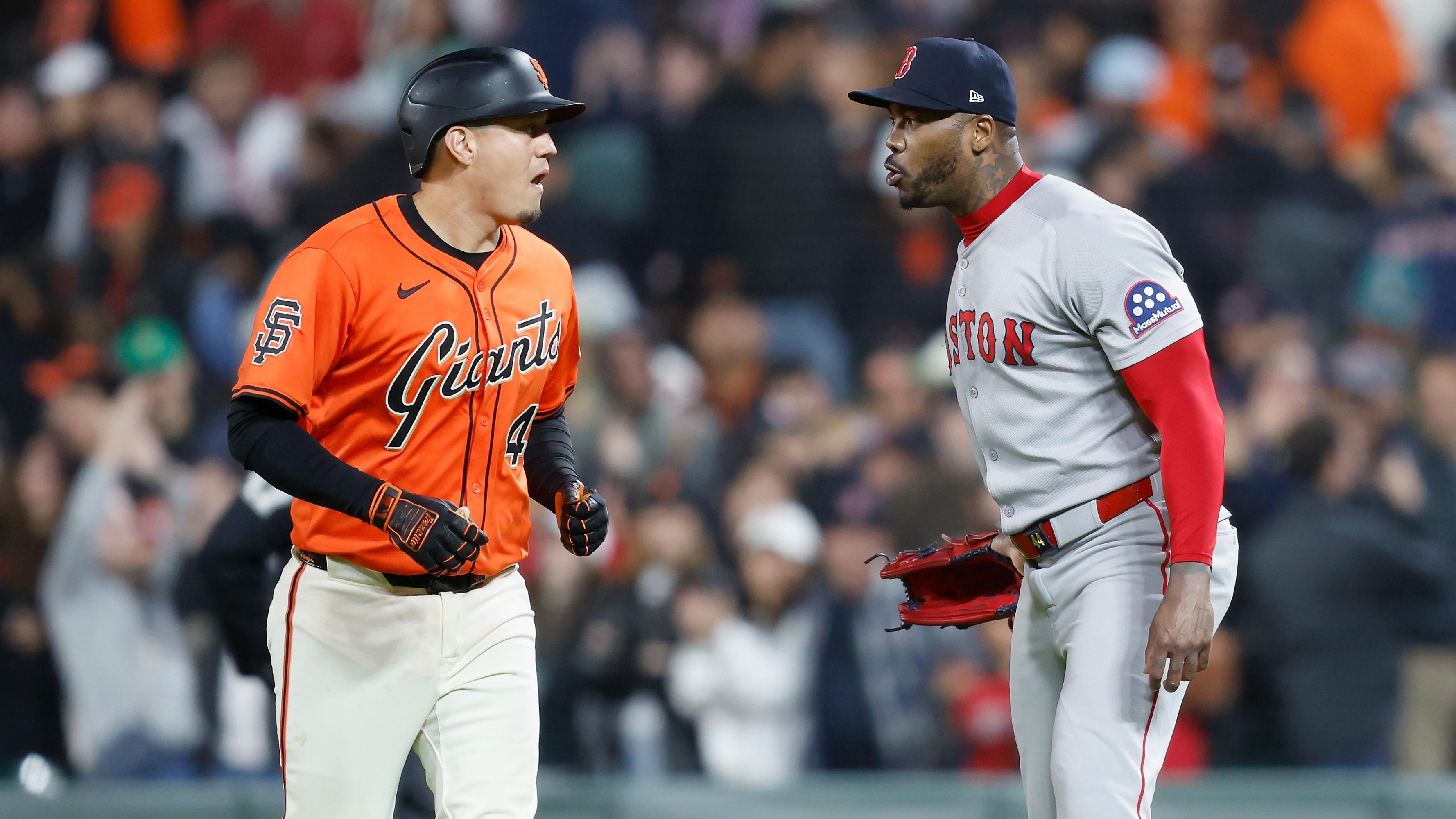 Giants' Wilmer Flores Discusses Video of Aroldis Chapman Exchange After Red Sox Win