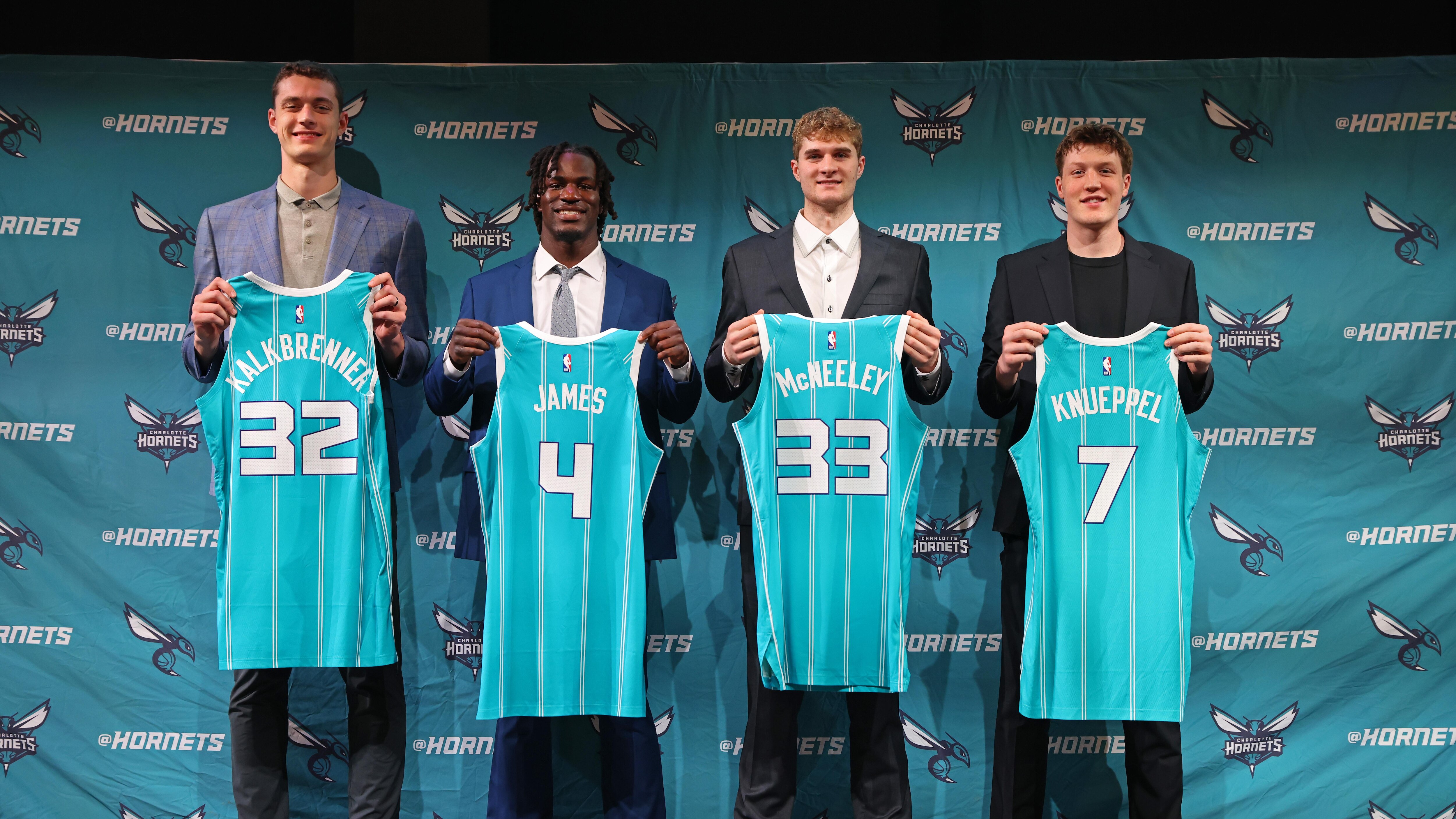 Charlotte Hornets Introduce Kon Knueppel, Sion James, Ryan Kalkbrenner, and Liam McNeeley - Press Conference