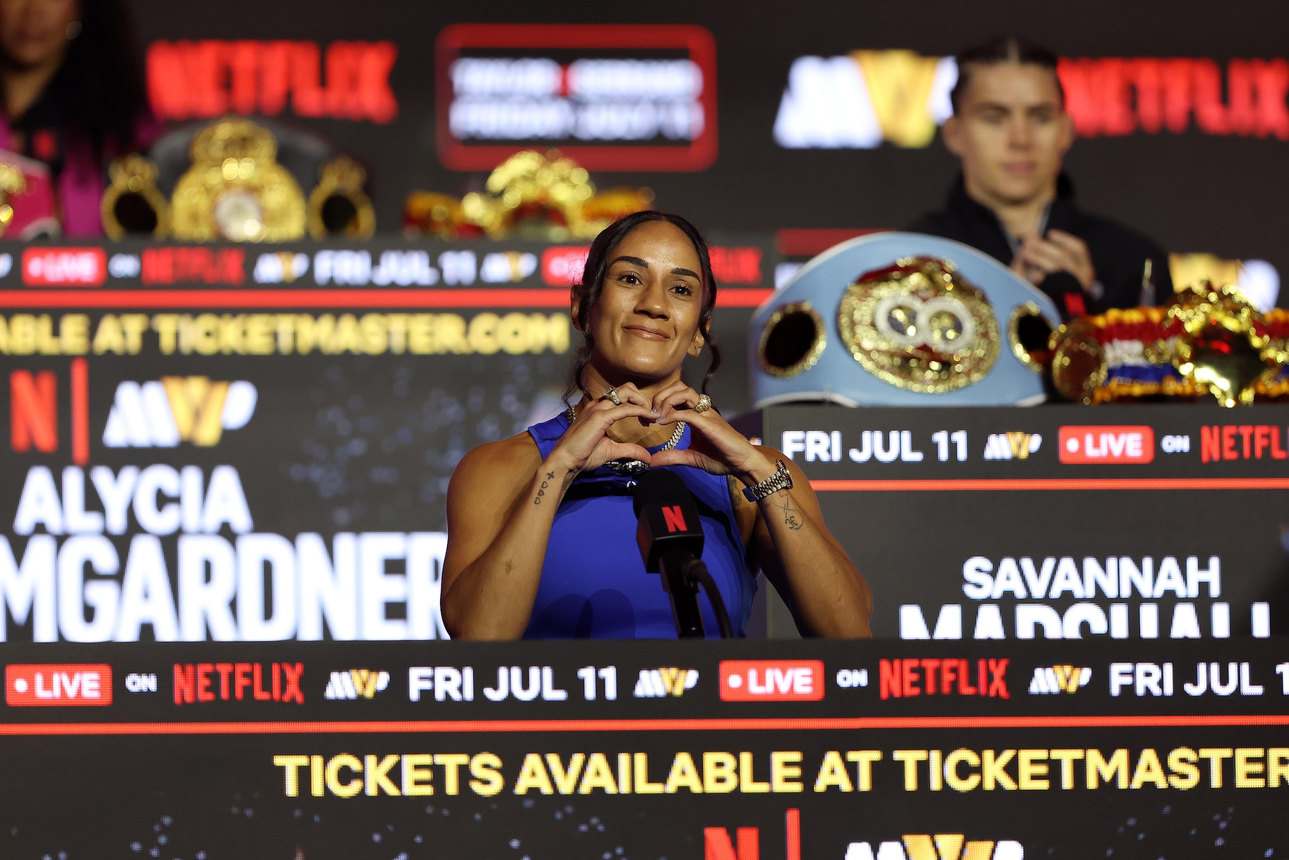 Press Conference at MSG Theater ahead of Netflix's Katie Taylor vs Amanda Serrano 3 fight on July 11 at Madison Square Garden
