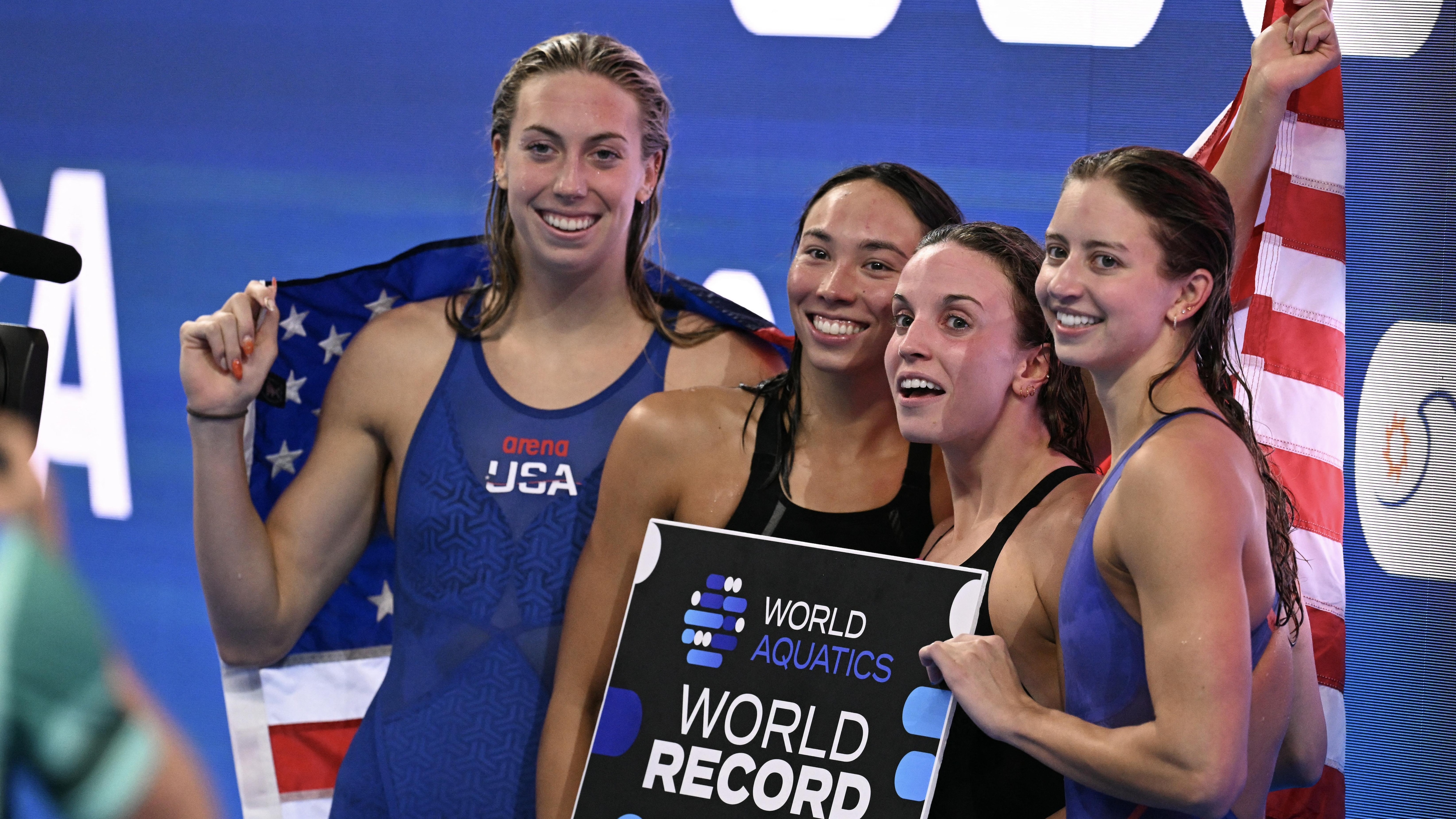 USA Women Break Record in 4×100 Medley Relay at 2025 Swim World Championships