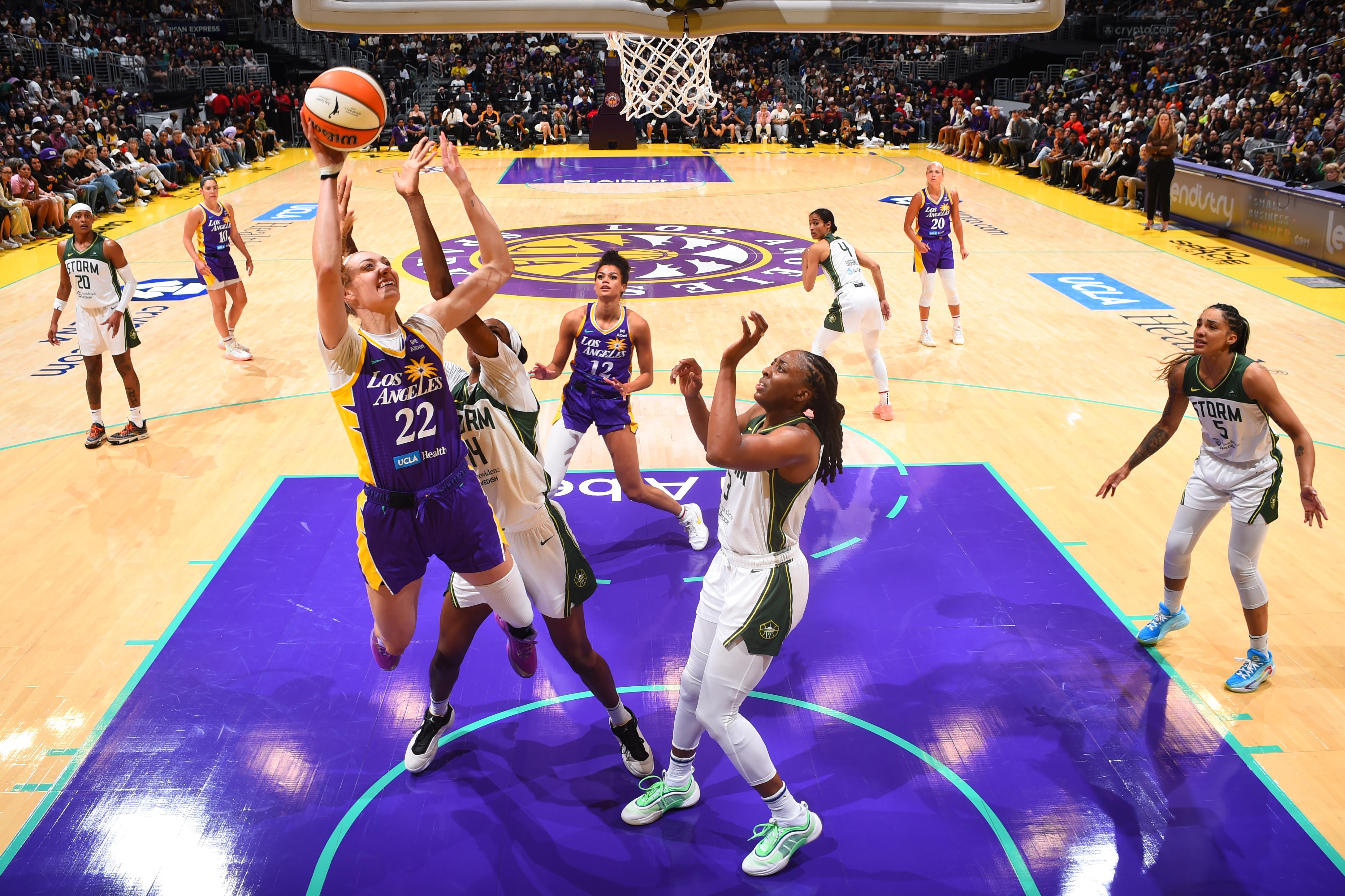 Cameron Brink Scores 14 Points as Kelsey Plum, Dearica Hamby, Sparks Rally Past Storm