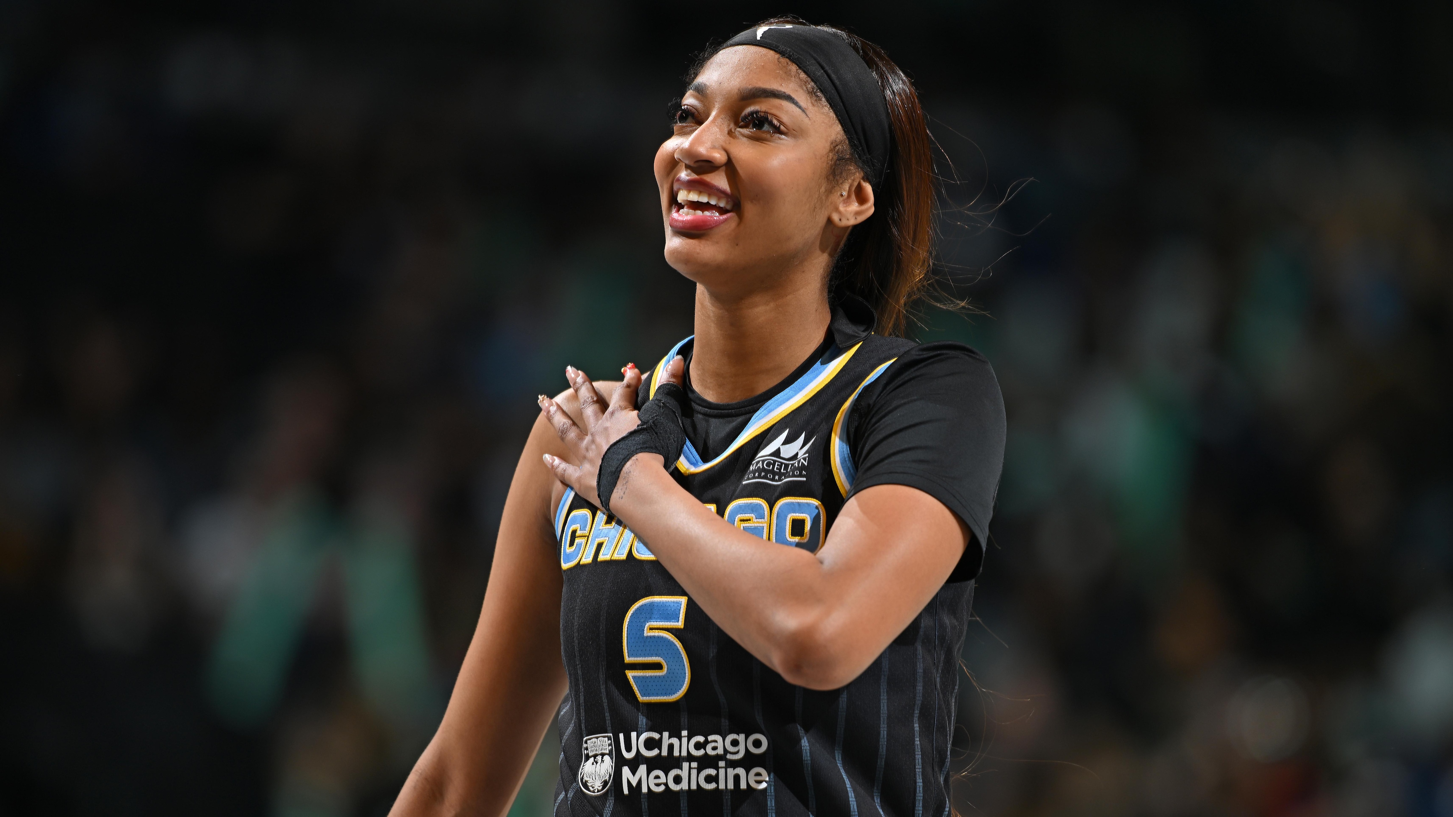 Angel Reese, Cardoso Double-Doubles Lead Sky to Upset Win vs. Sabrina Ionescu, Liberty