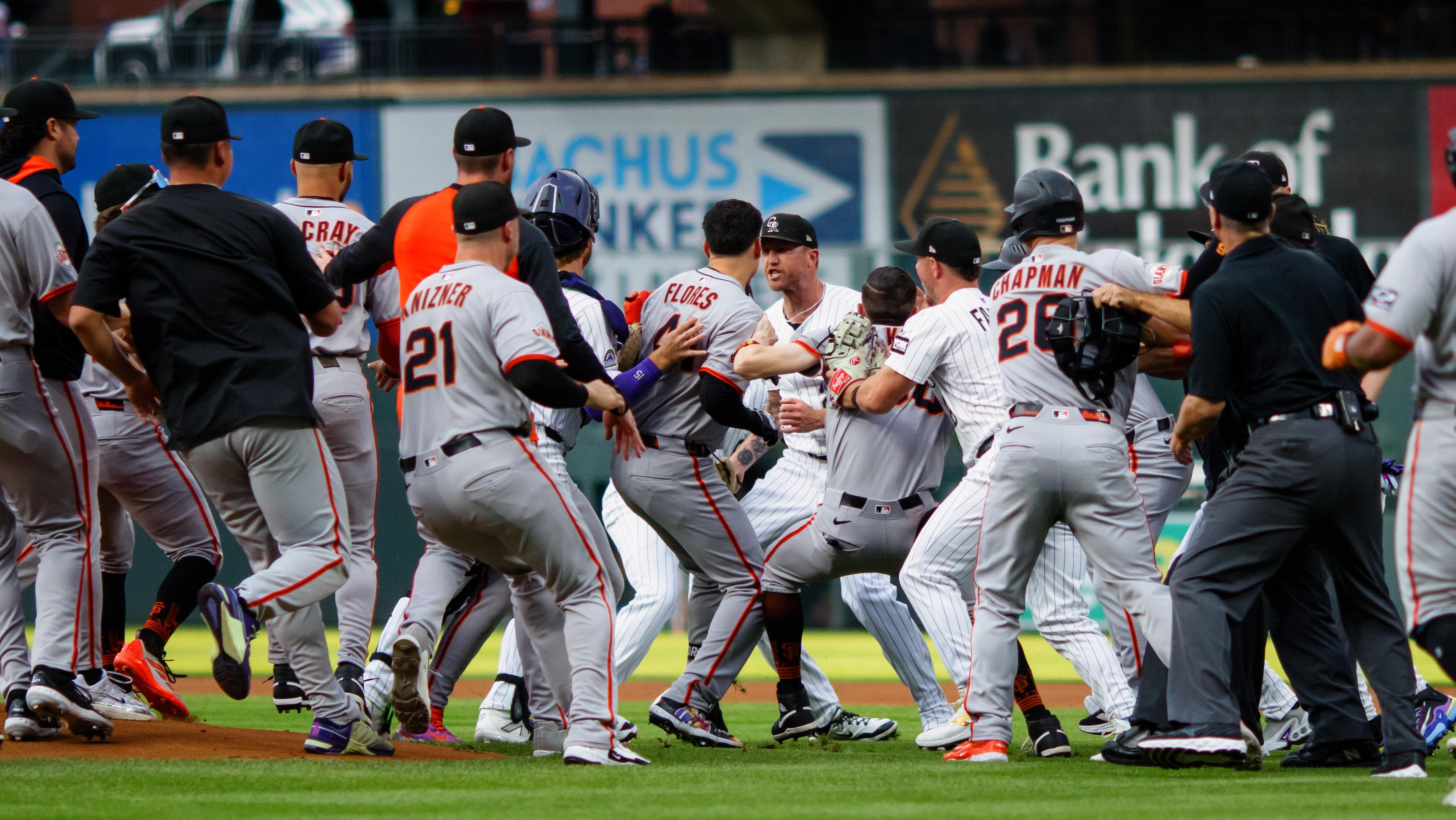 Matt Chapman Suspended After Giants-Rockies Brawl as Rafael Devers, Adames, More Fined
