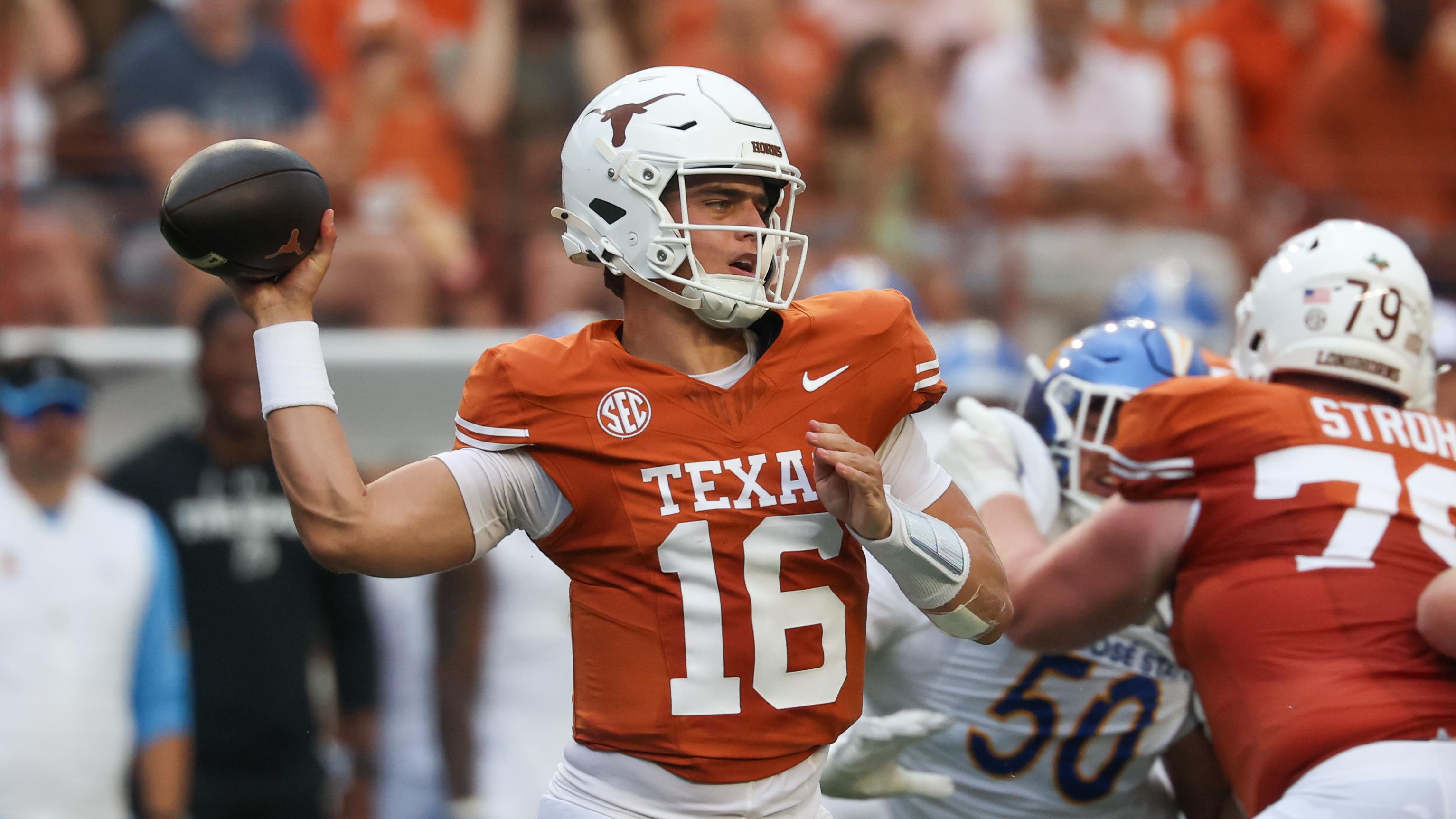 Arch Manning Says He Has ‘A Lot to Work On’ After Texas’ Bounce-Back Win vs. SJSU