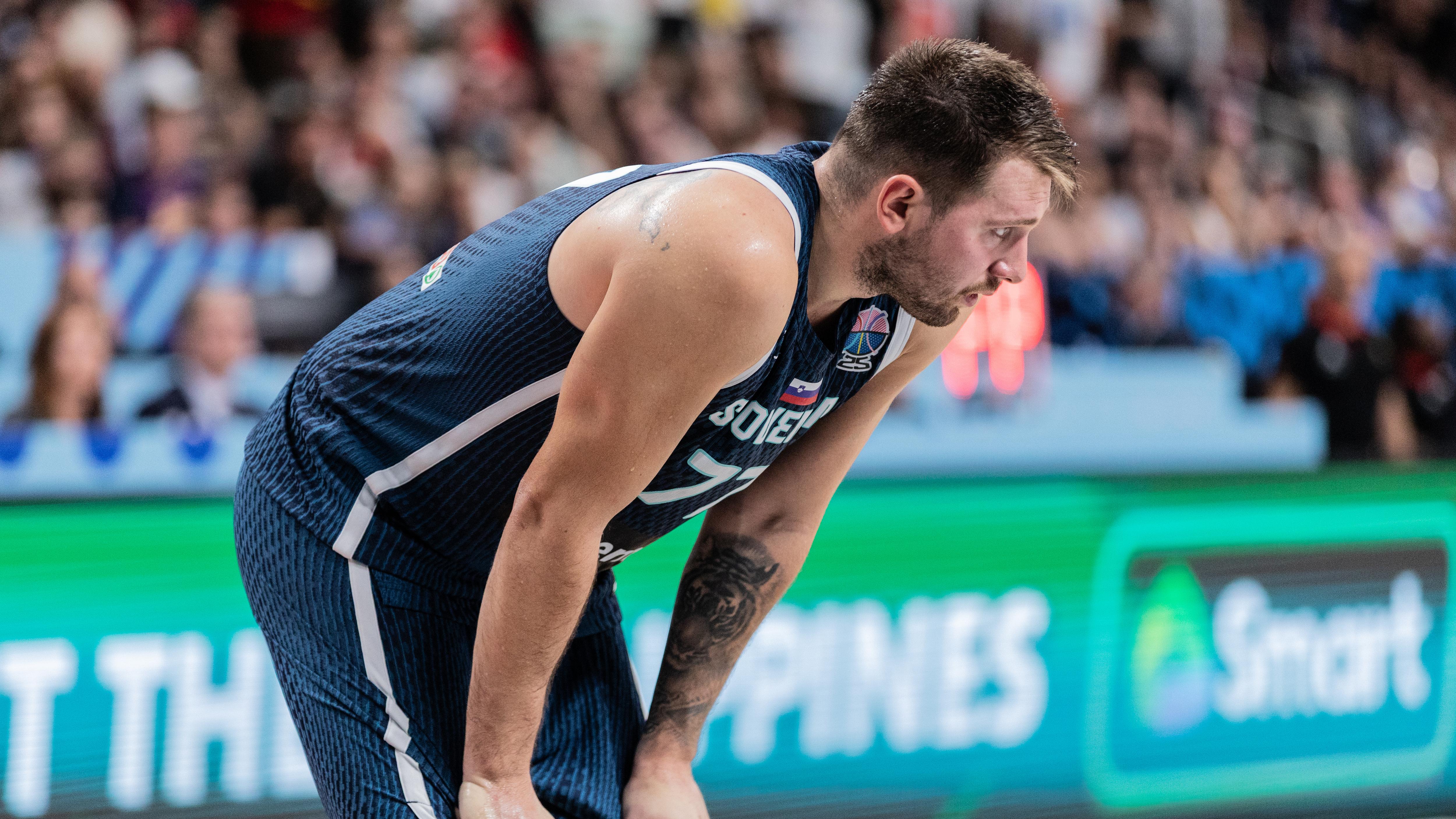 Luka Doncic of Slovenia seen in action during the final...