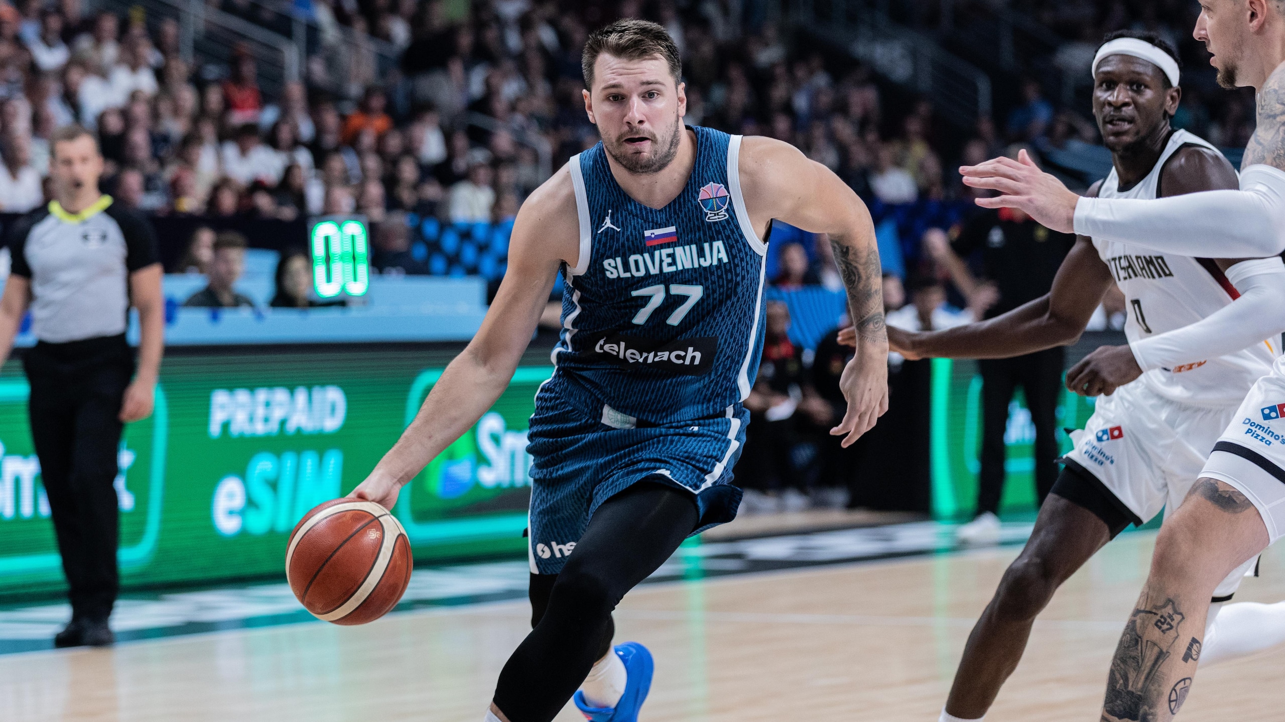 Luka Doncic of Slovenia seen in action during the final...