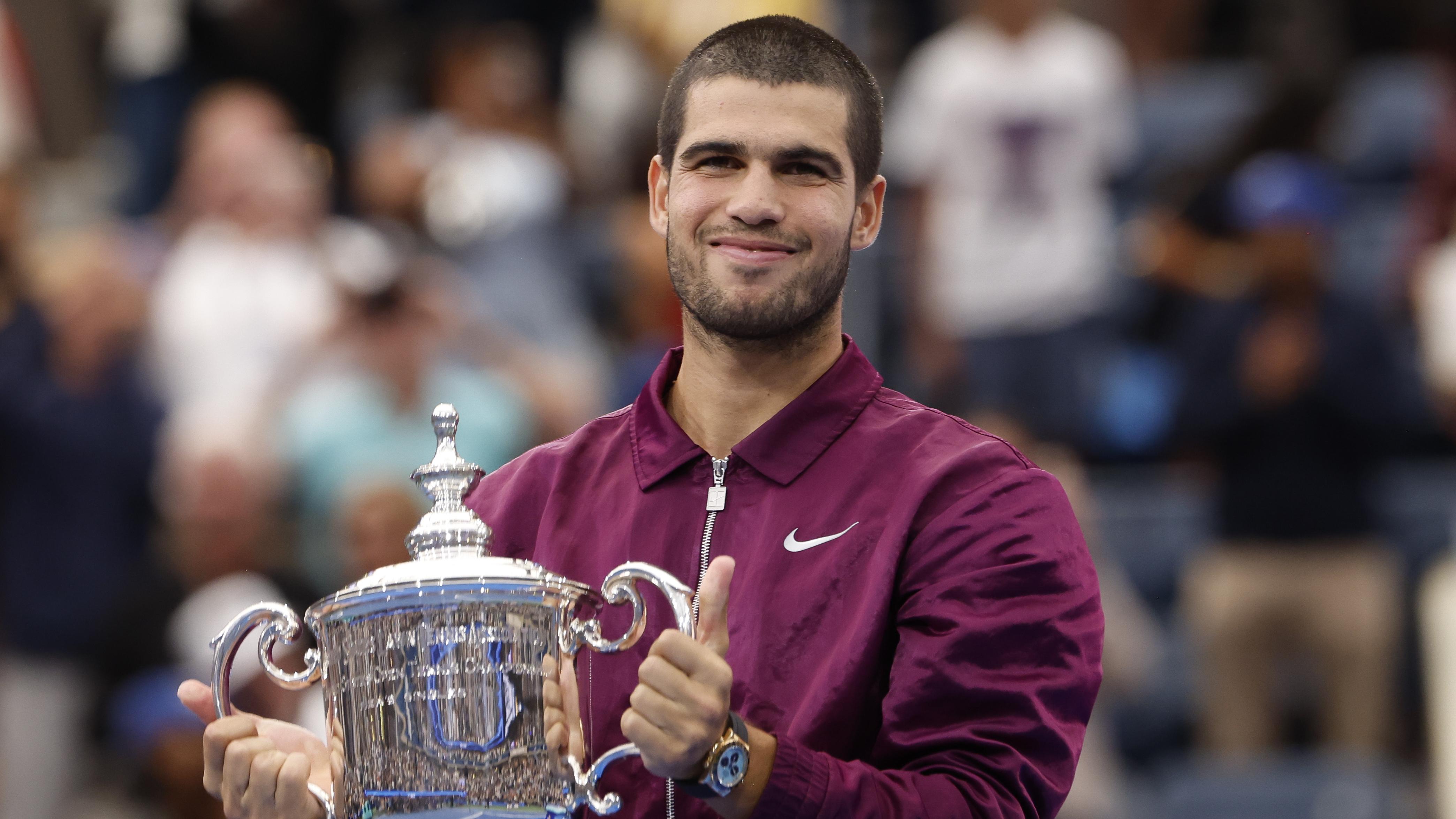 Carlos Alcaraz Celebrates with Models Brianna Bardhi, Tika Camaj After US Open Win