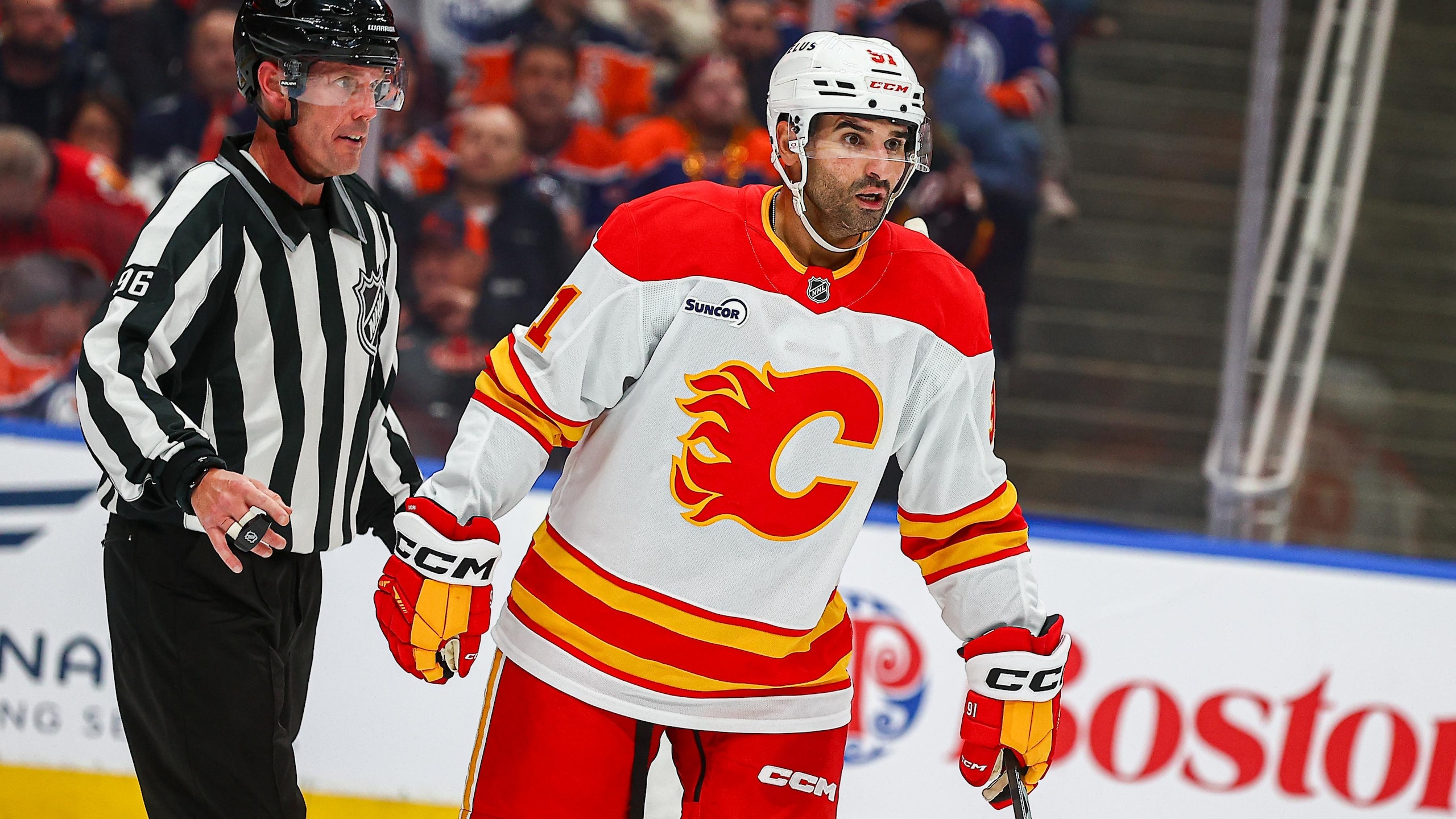 NHL: OCT 08 Flames at Oilers NHL: OCT 08 Flames at Oilers