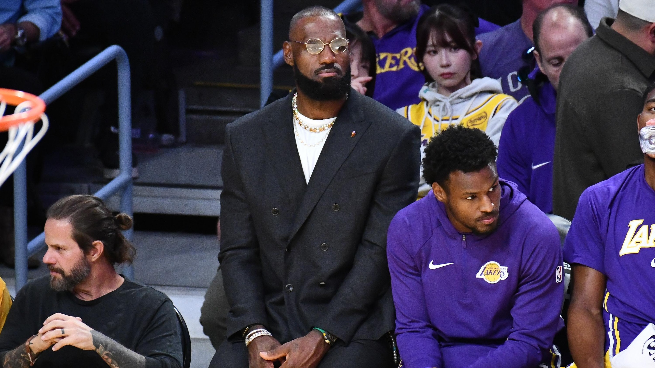 Celebrities At The Los Angeles Lakers Game