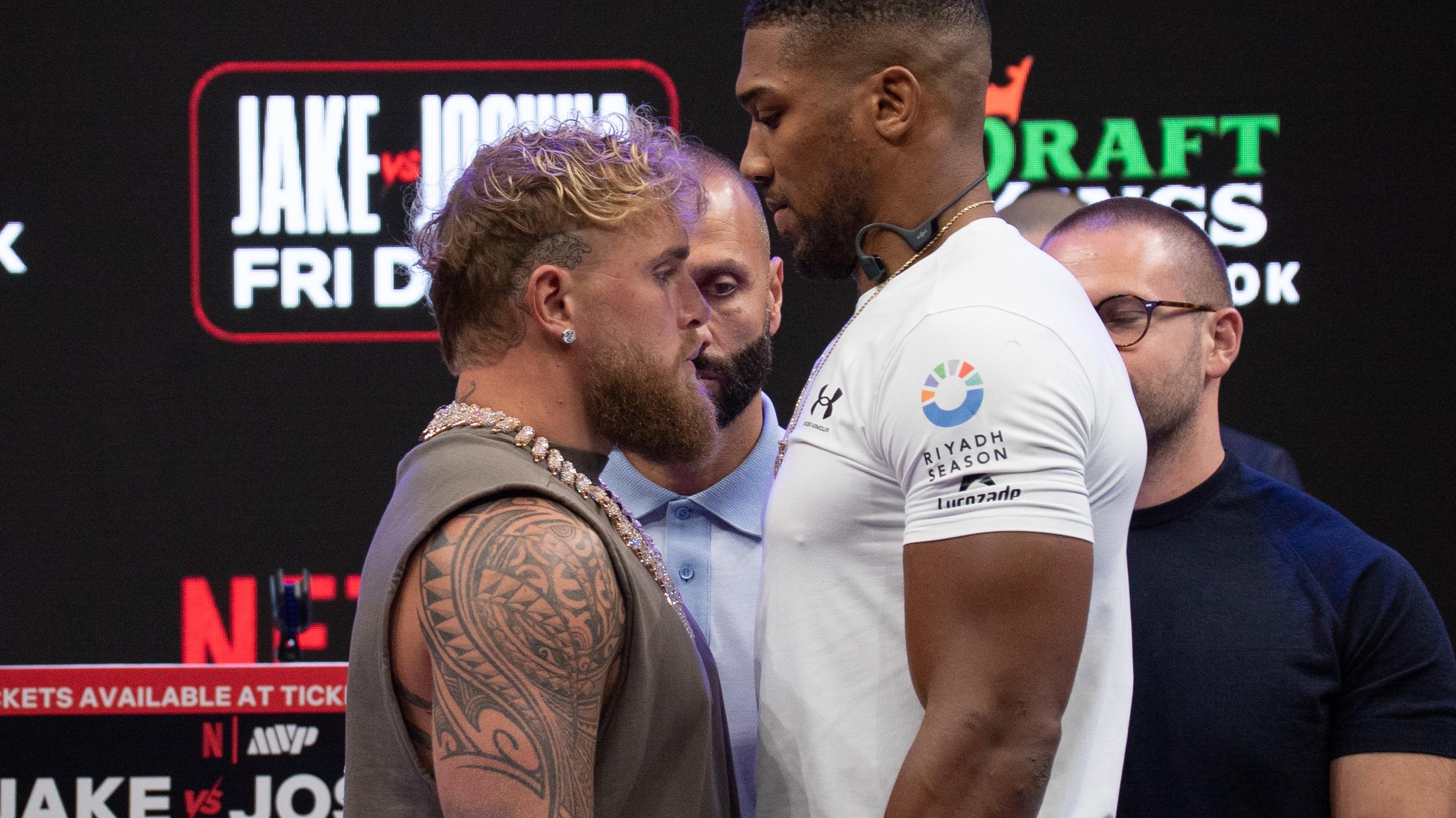 Anthony Joshua and Jake Paul press conference