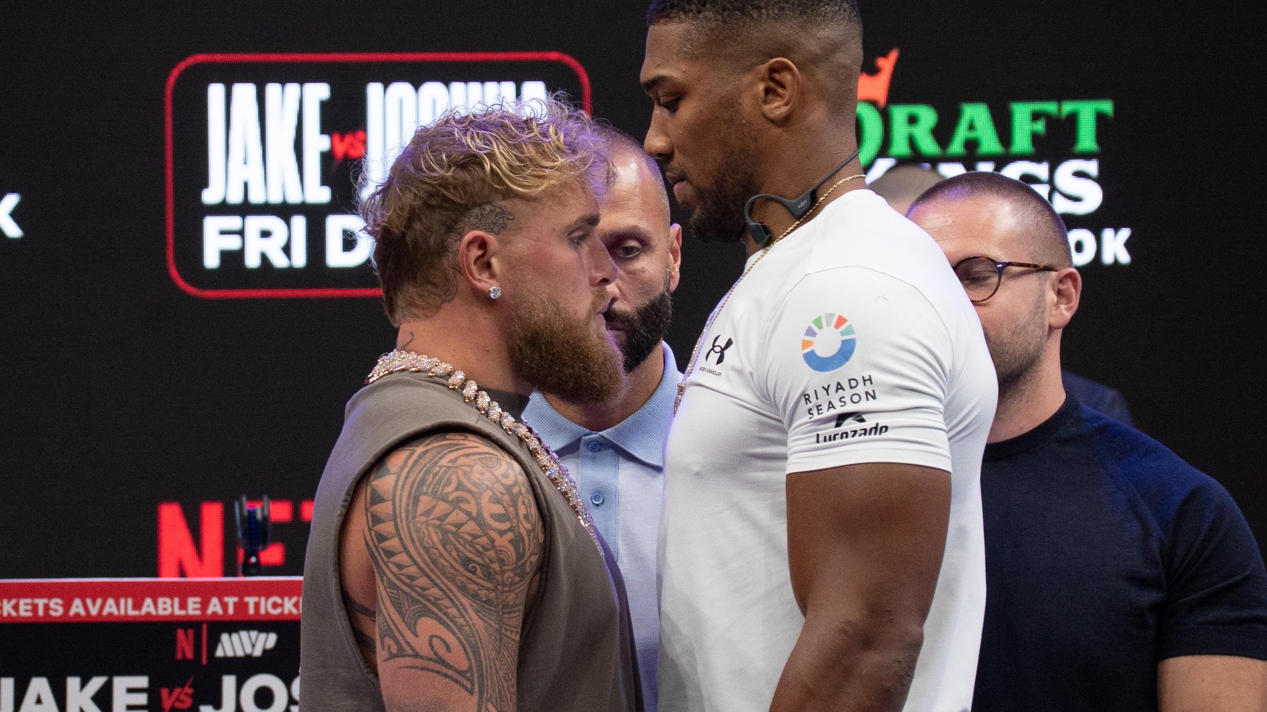 Anthony Joshua and Jake Paul press conference