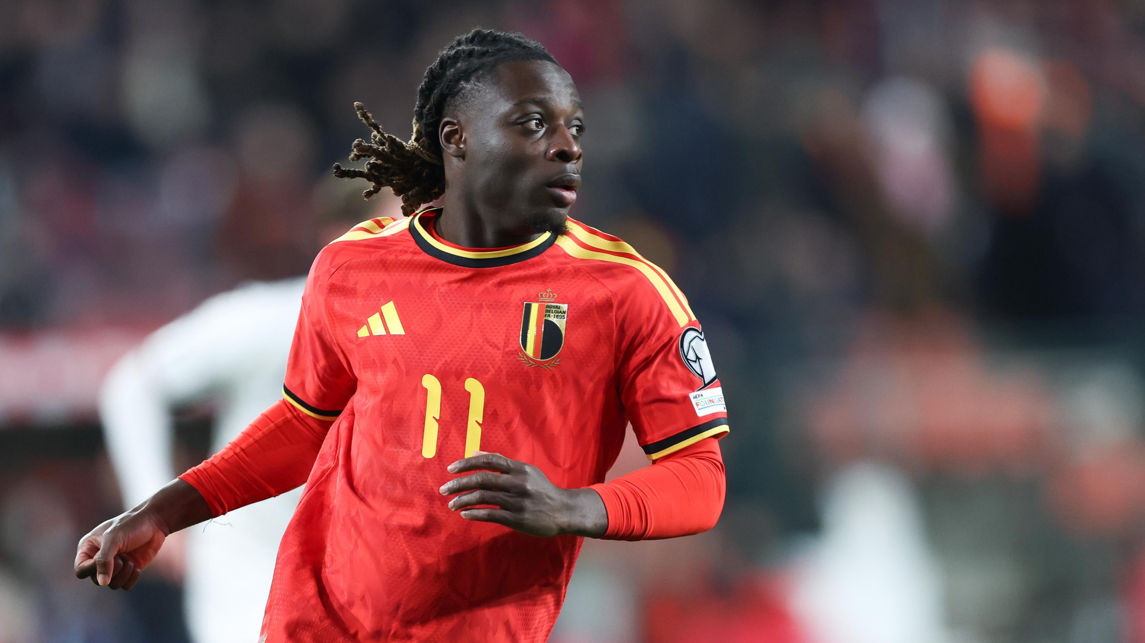 Jeremy Doku of Belgium seen during European World Cup... Jeremy Doku of Belgium seen during European World Cup...