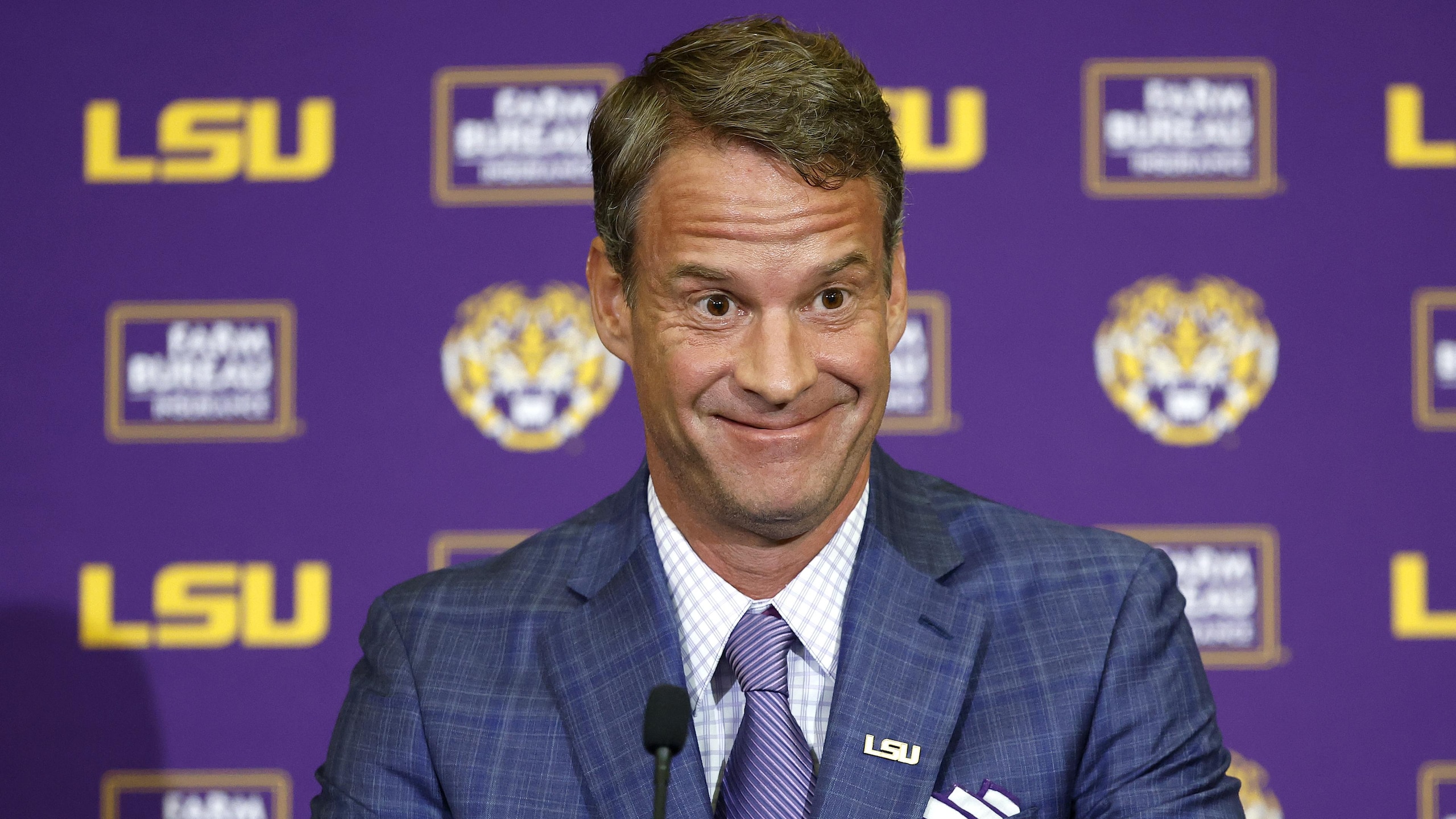 LSU Football Hosts Press Conference Introducing New Head Coach Lane Kiffin