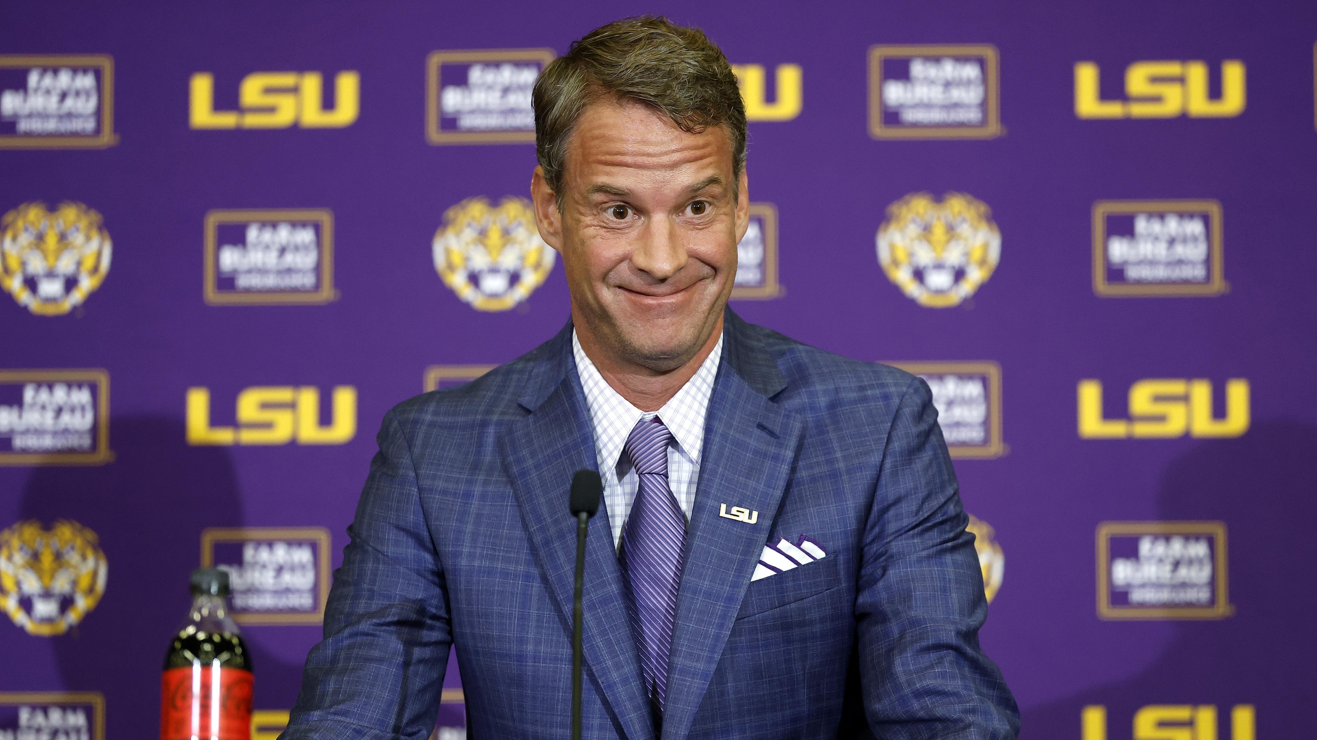 LSU Football Hosts Press Conference Introducing New Head Coach Lane Kiffin