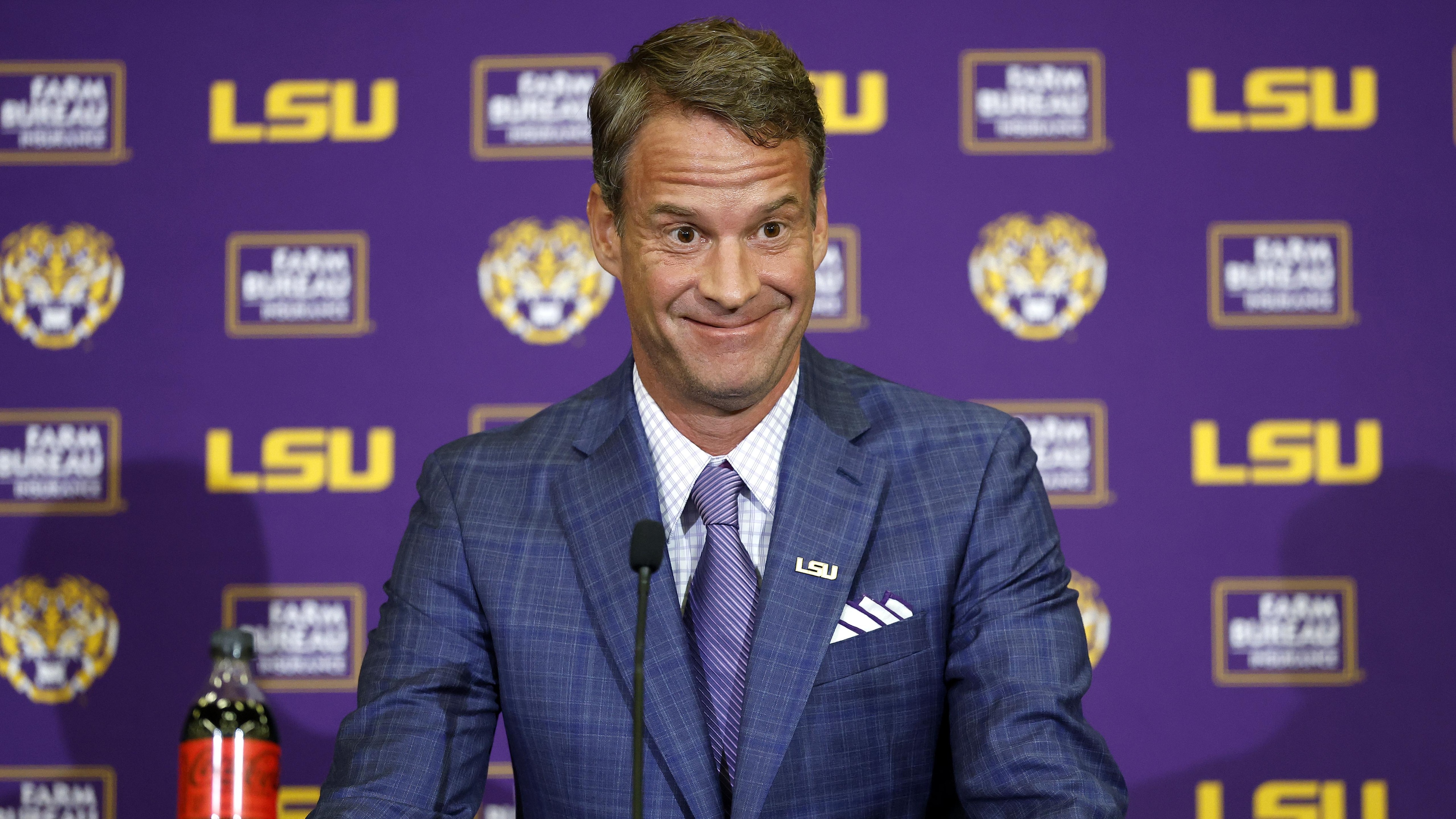 LSU Football Hosts Press Conference Introducing New Head Coach Lane Kiffin LSU Football Hosts Press Conference Introducing New Head Coach Lane Kiffin