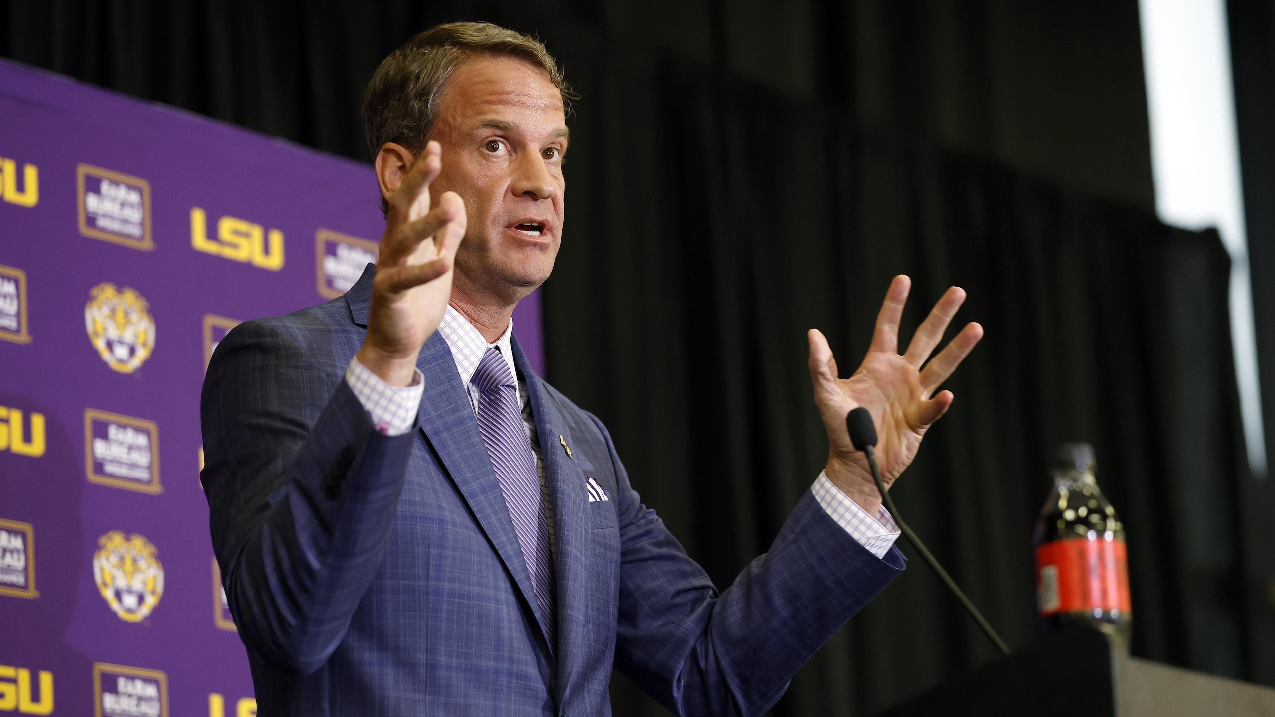 LSU Football Hosts Press Conference Introducing New Head Coach Lane Kiffin