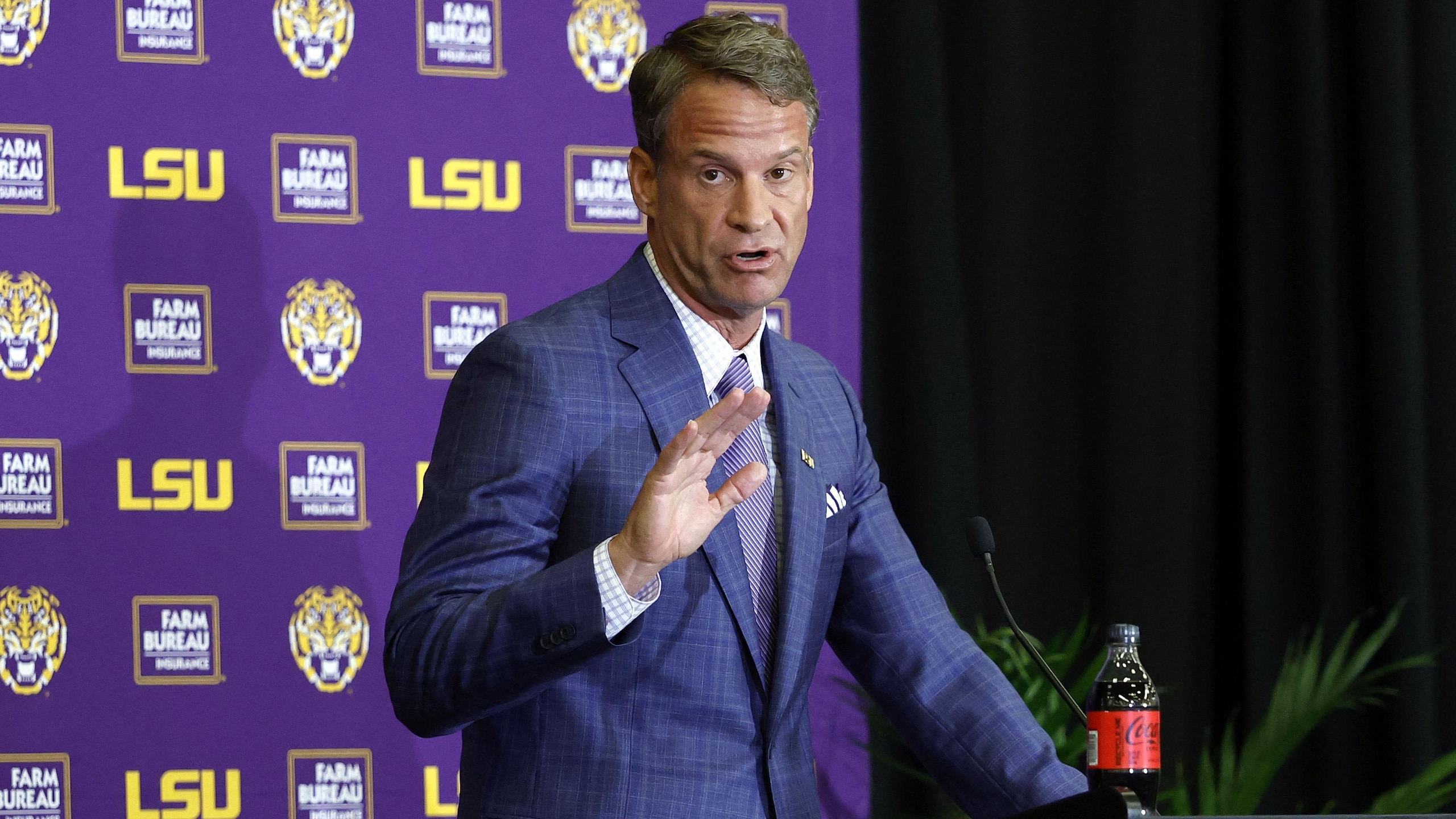 LSU Football Hosts Press Conference Introducing New Head Coach Lane Kiffin