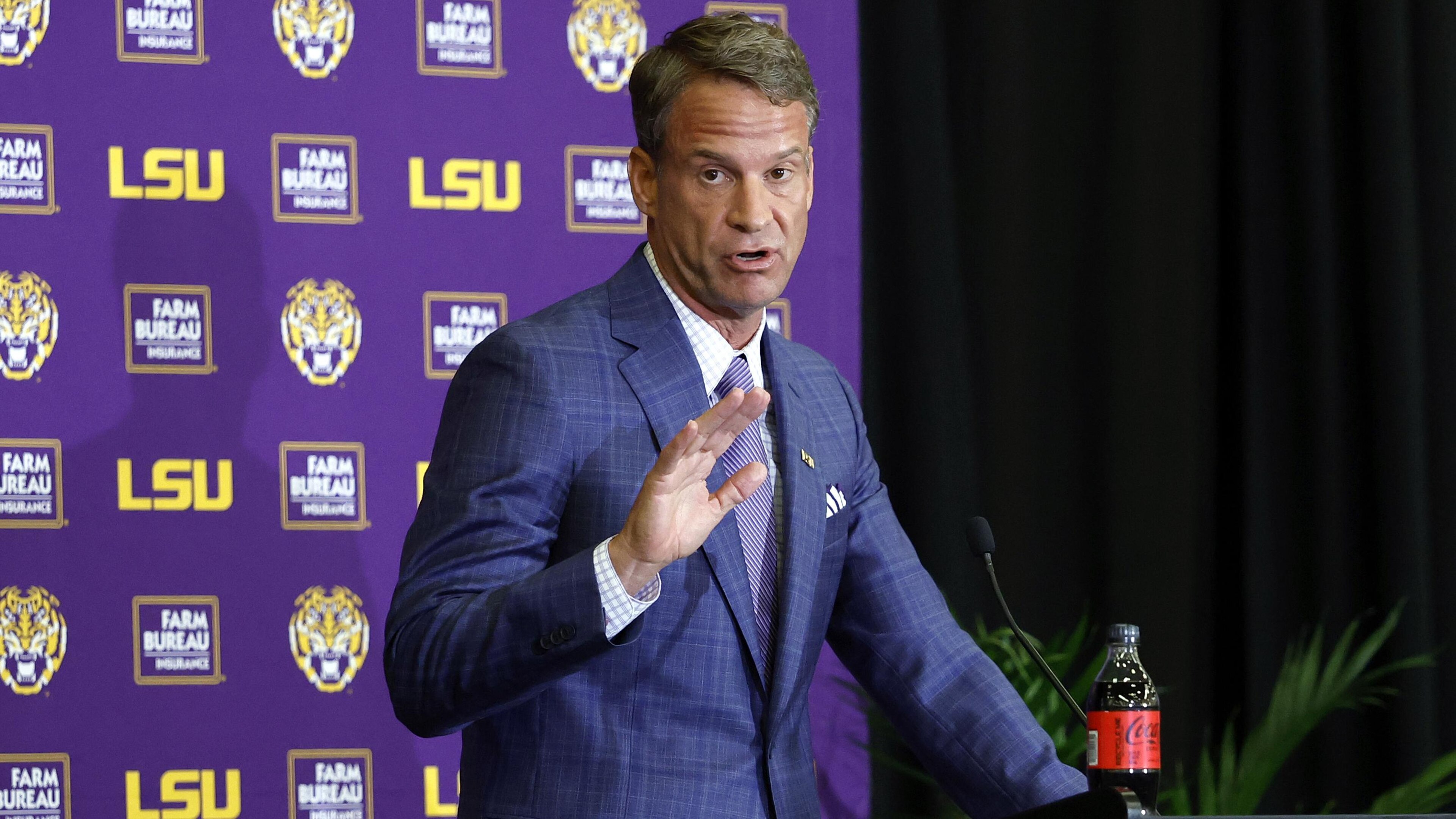 LSU Football Hosts Press Conference Introducing New Head Coach Lane Kiffin
