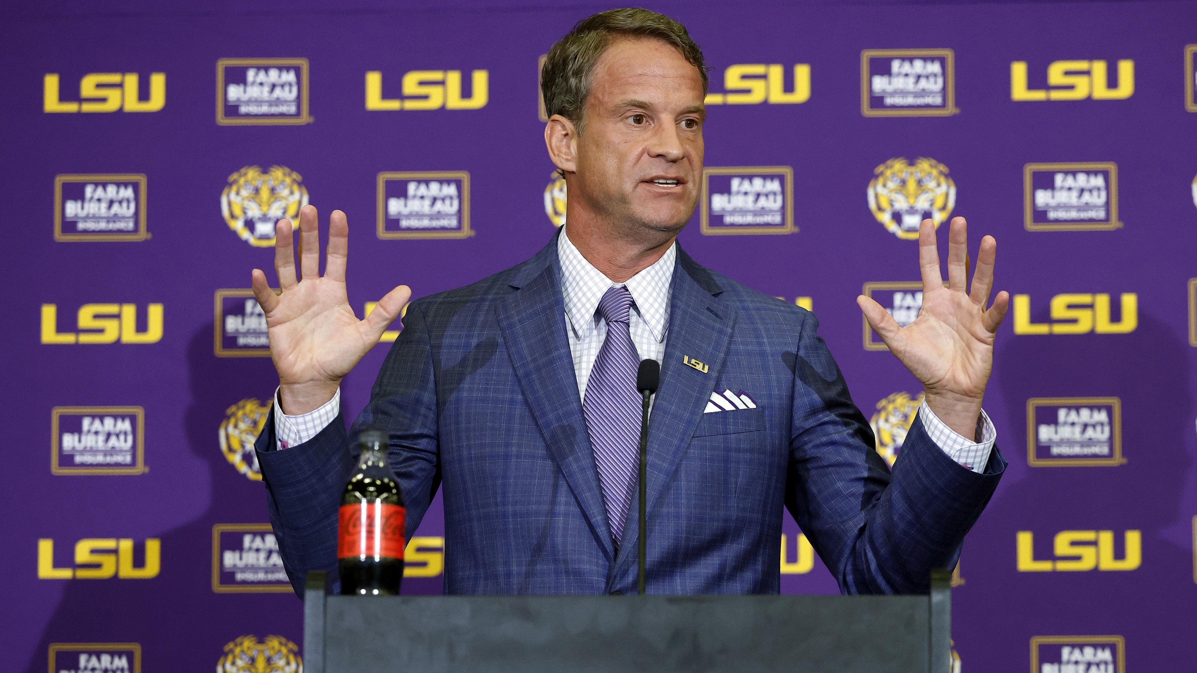 LSU Football Hosts Press Conference Introducing New Head Coach Lane Kiffin