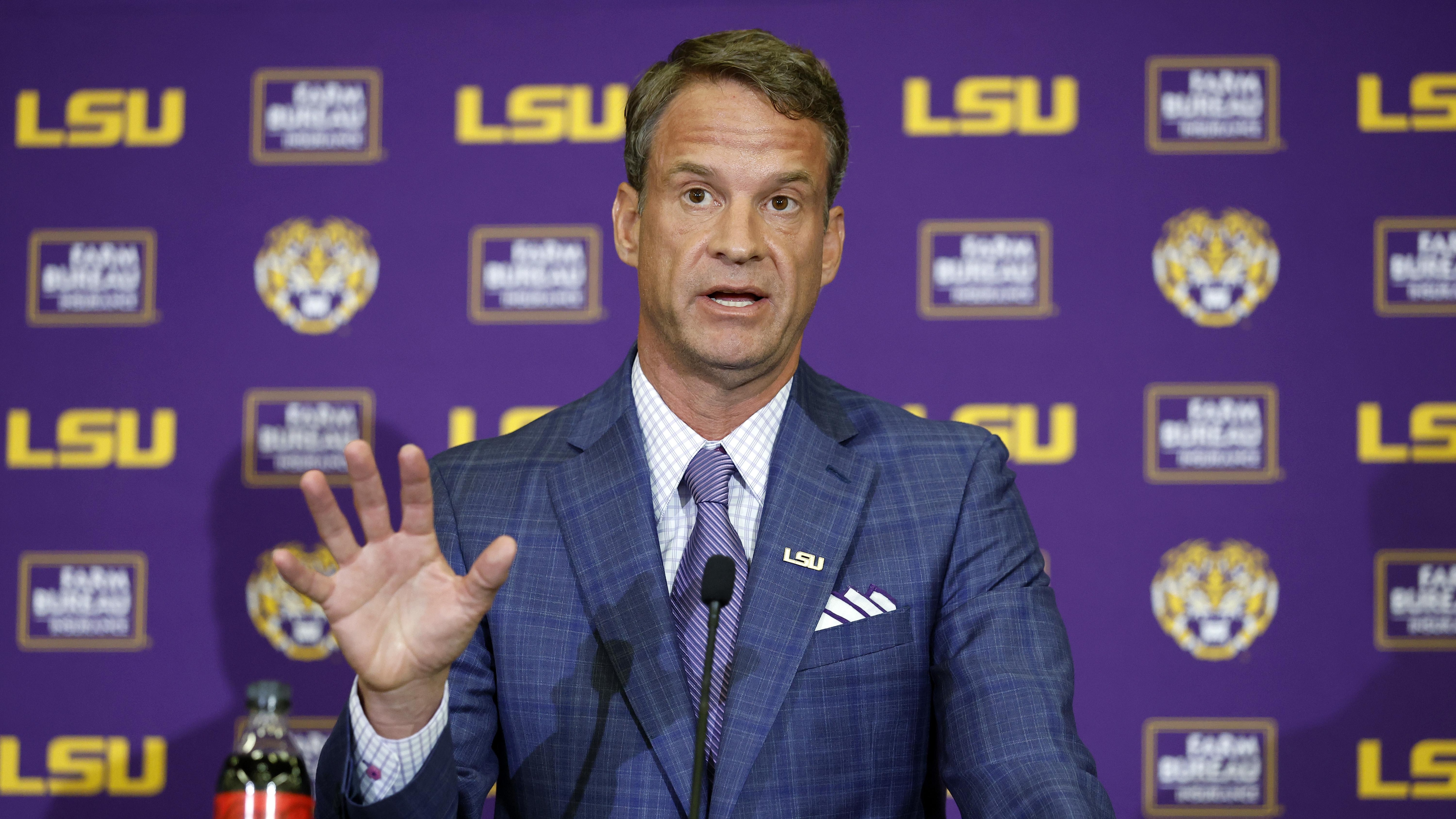 LSU Football Hosts Press Conference Introducing New Head Coach Lane Kiffin