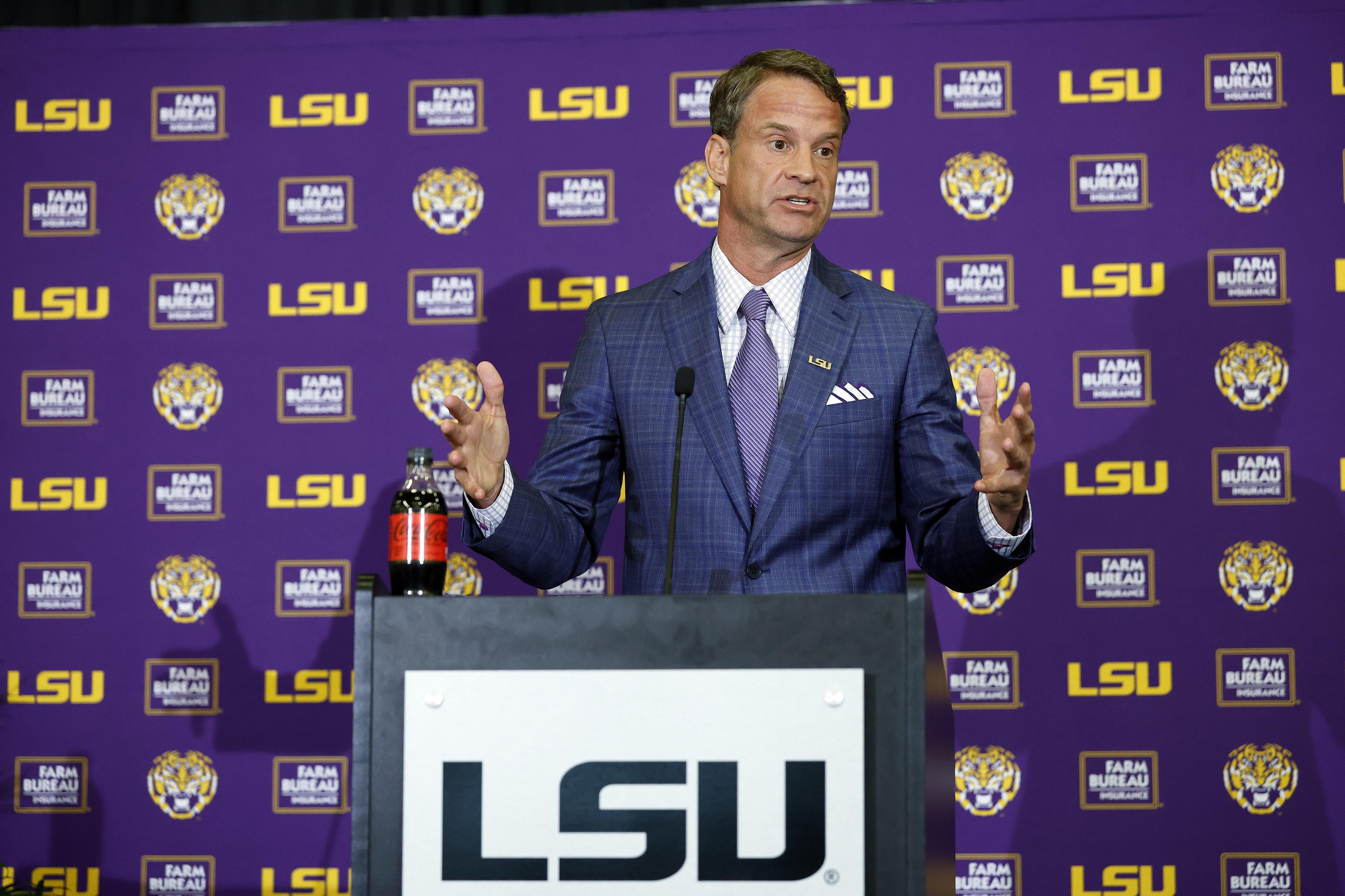 LSU Football Hosts Press Conference Introducing New Head Coach Lane Kiffin