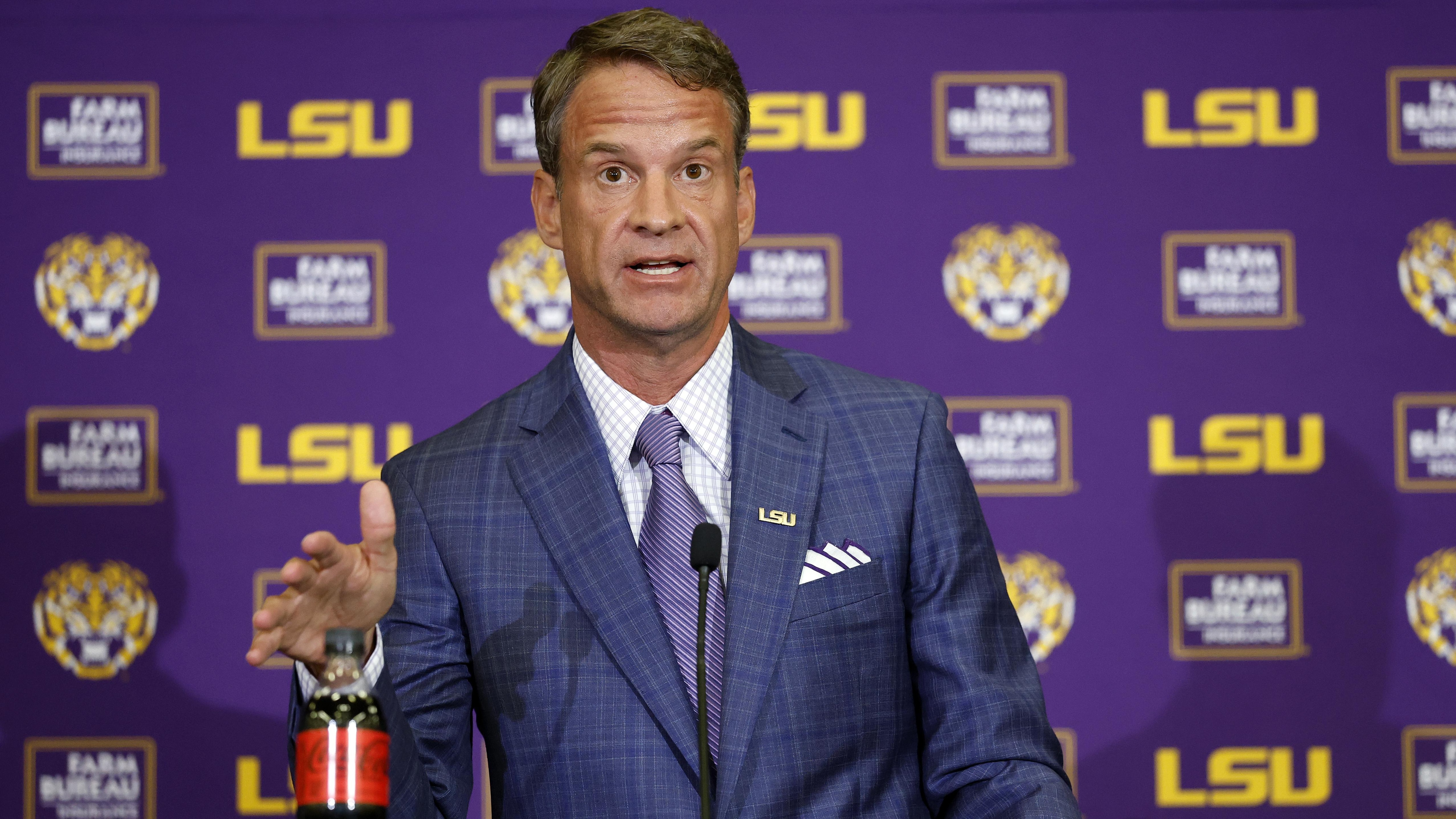 LSU Football Hosts Press Conference Introducing New Head Coach Lane Kiffin