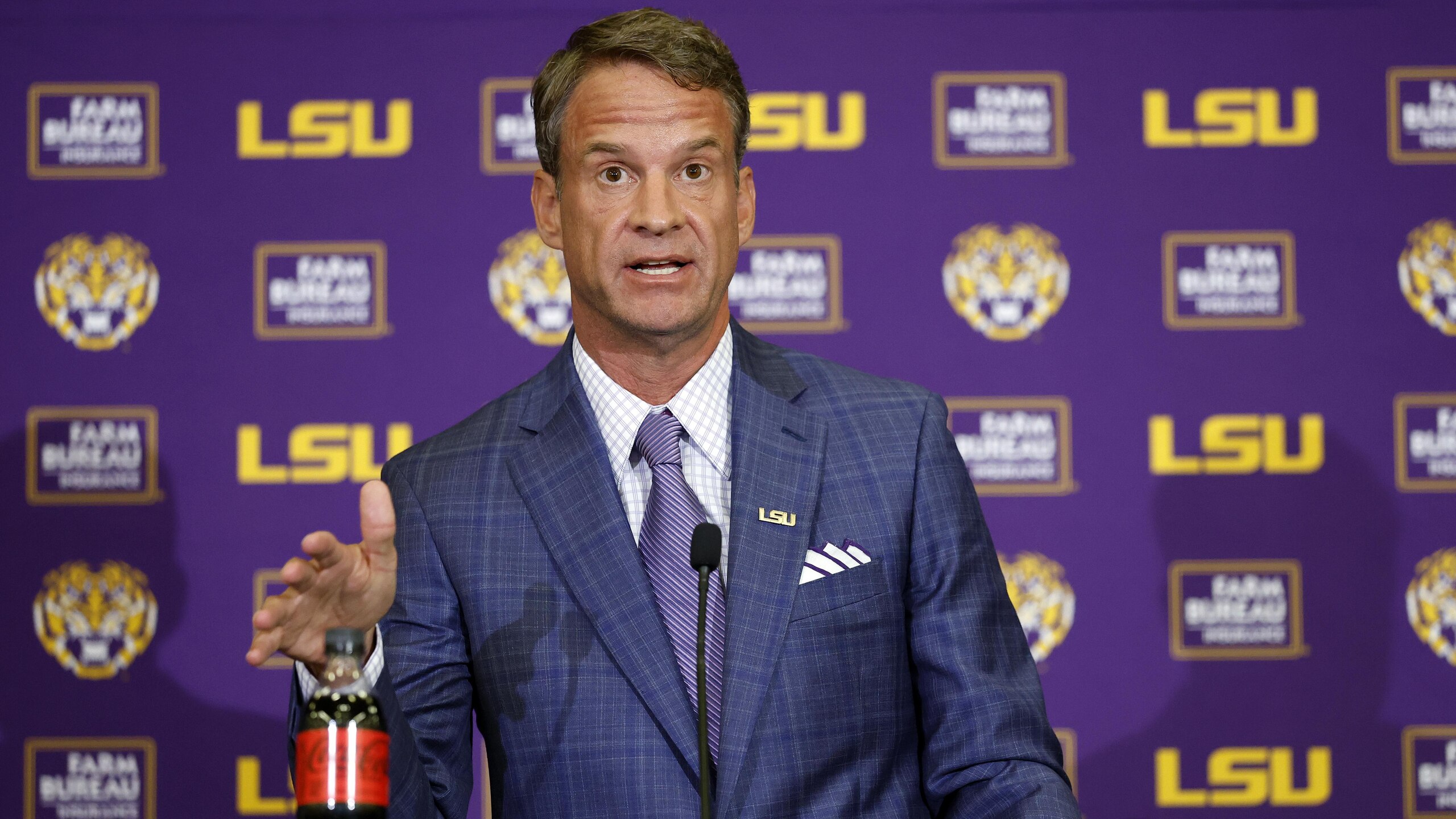 LSU Football Hosts Press Conference Introducing New Head Coach Lane Kiffin