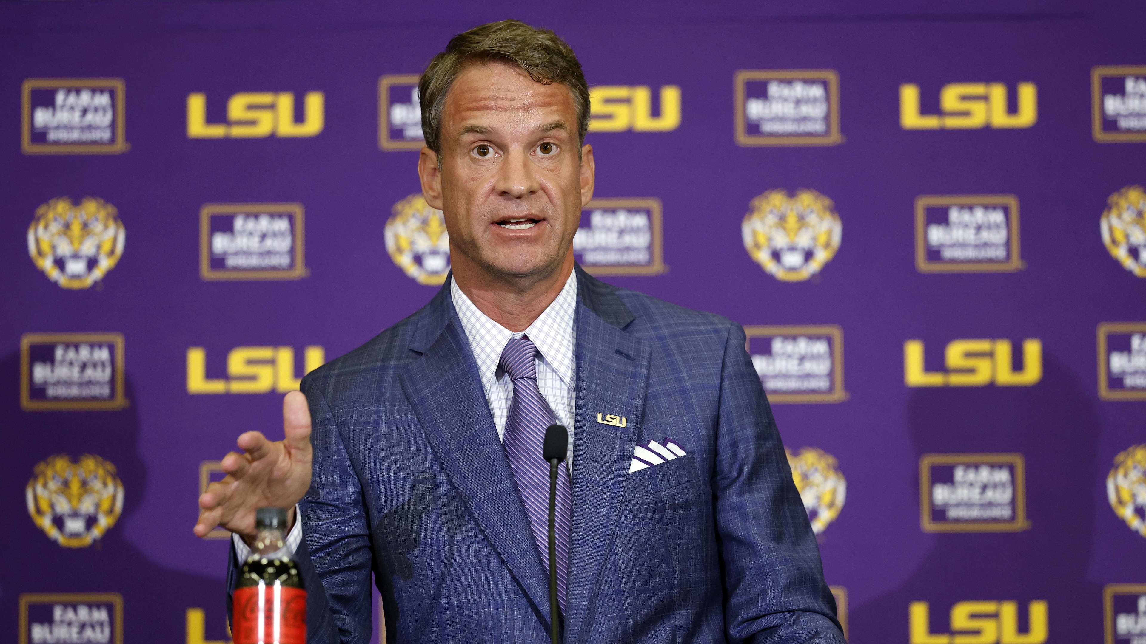 LSU Football Hosts Press Conference Introducing New Head Coach Lane Kiffin LSU Football Hosts Press Conference Introducing New Head Coach Lane Kiffin