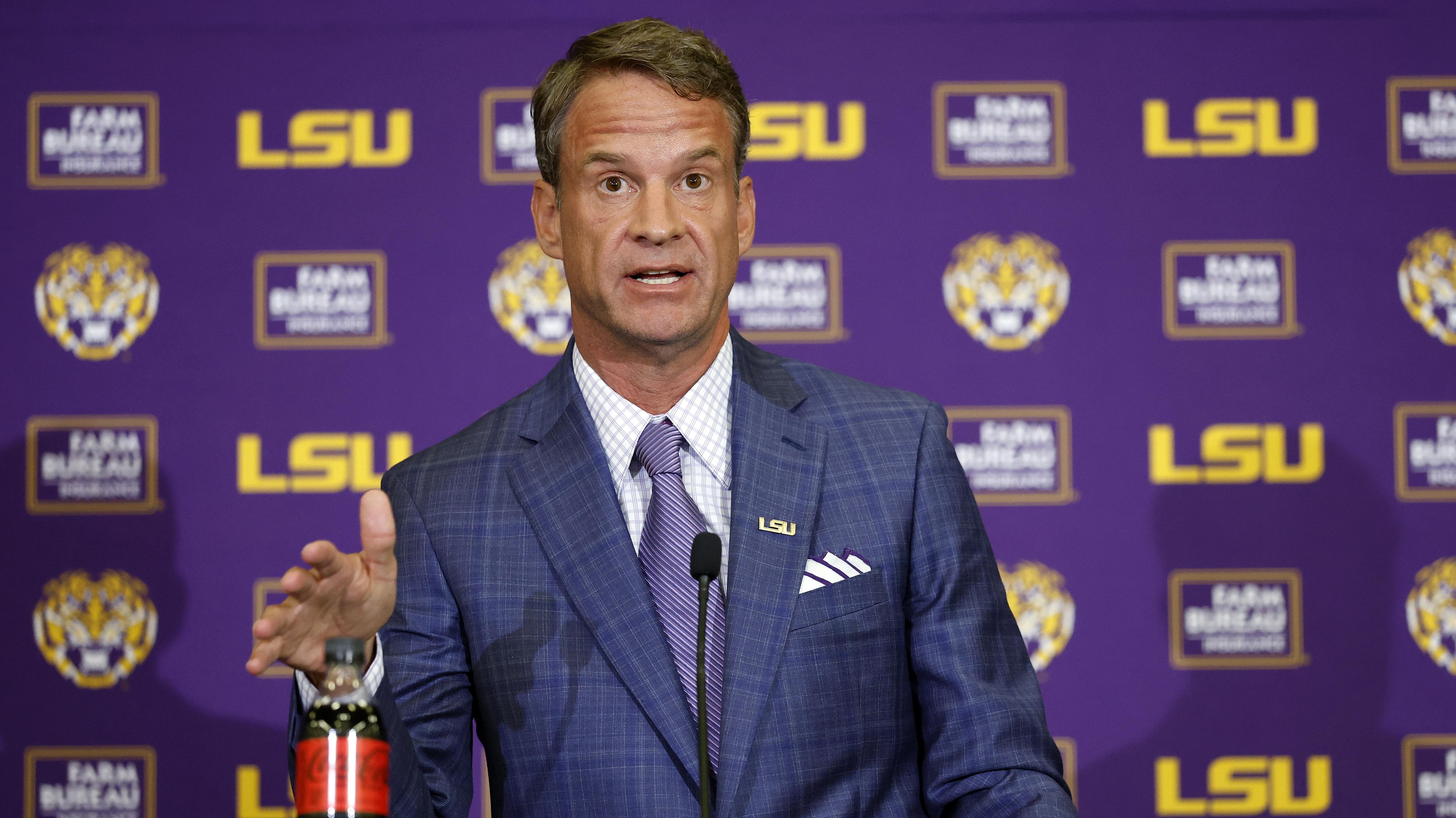 LSU Football Hosts Press Conference Introducing New Head Coach Lane Kiffin