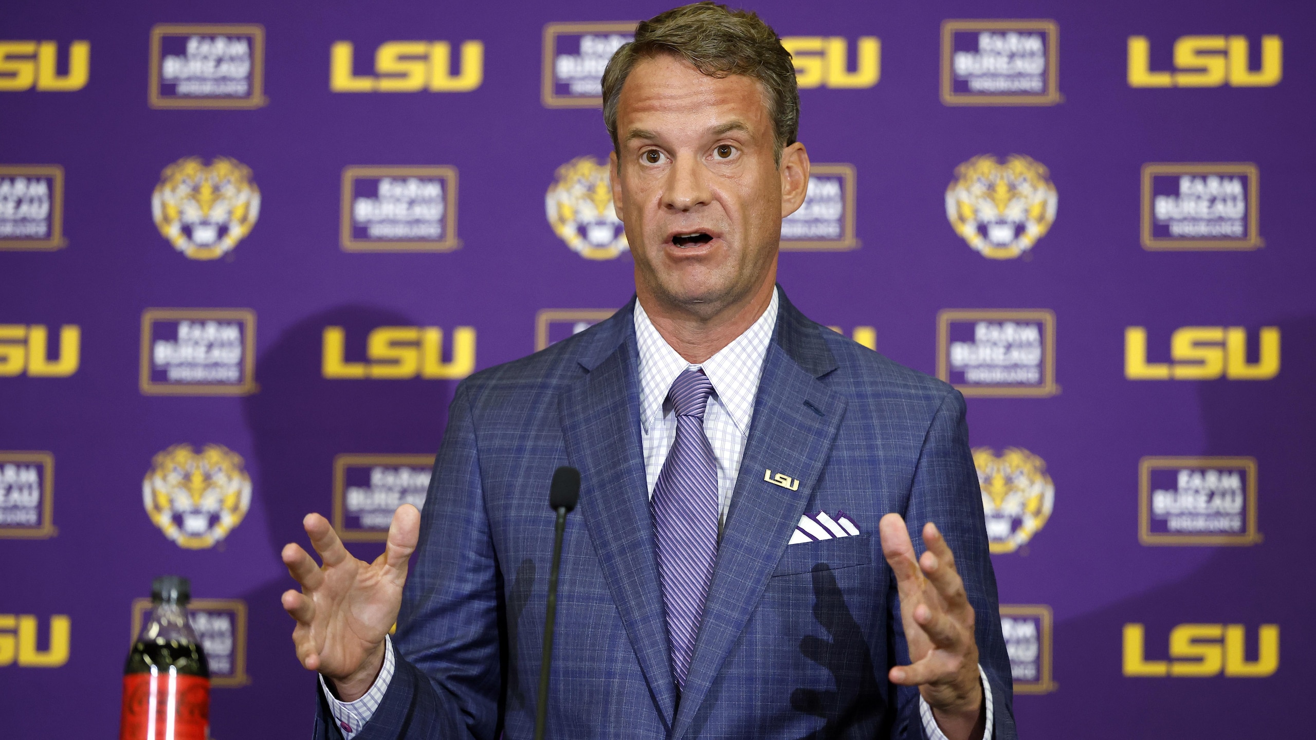 LSU Football Hosts Press Conference Introducing New Head Coach Lane Kiffin