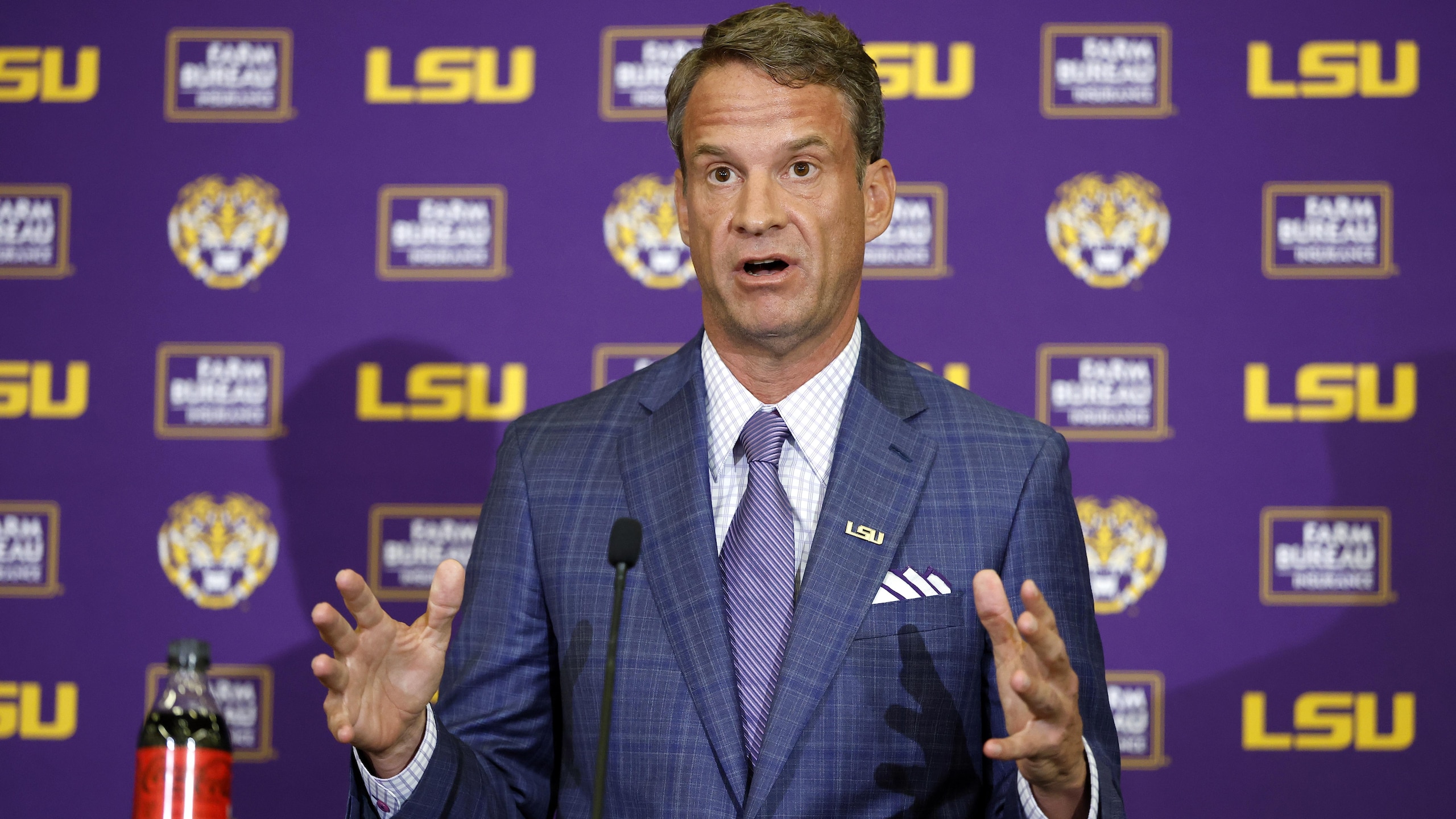 LSU Football Hosts Press Conference Introducing New Head Coach Lane Kiffin