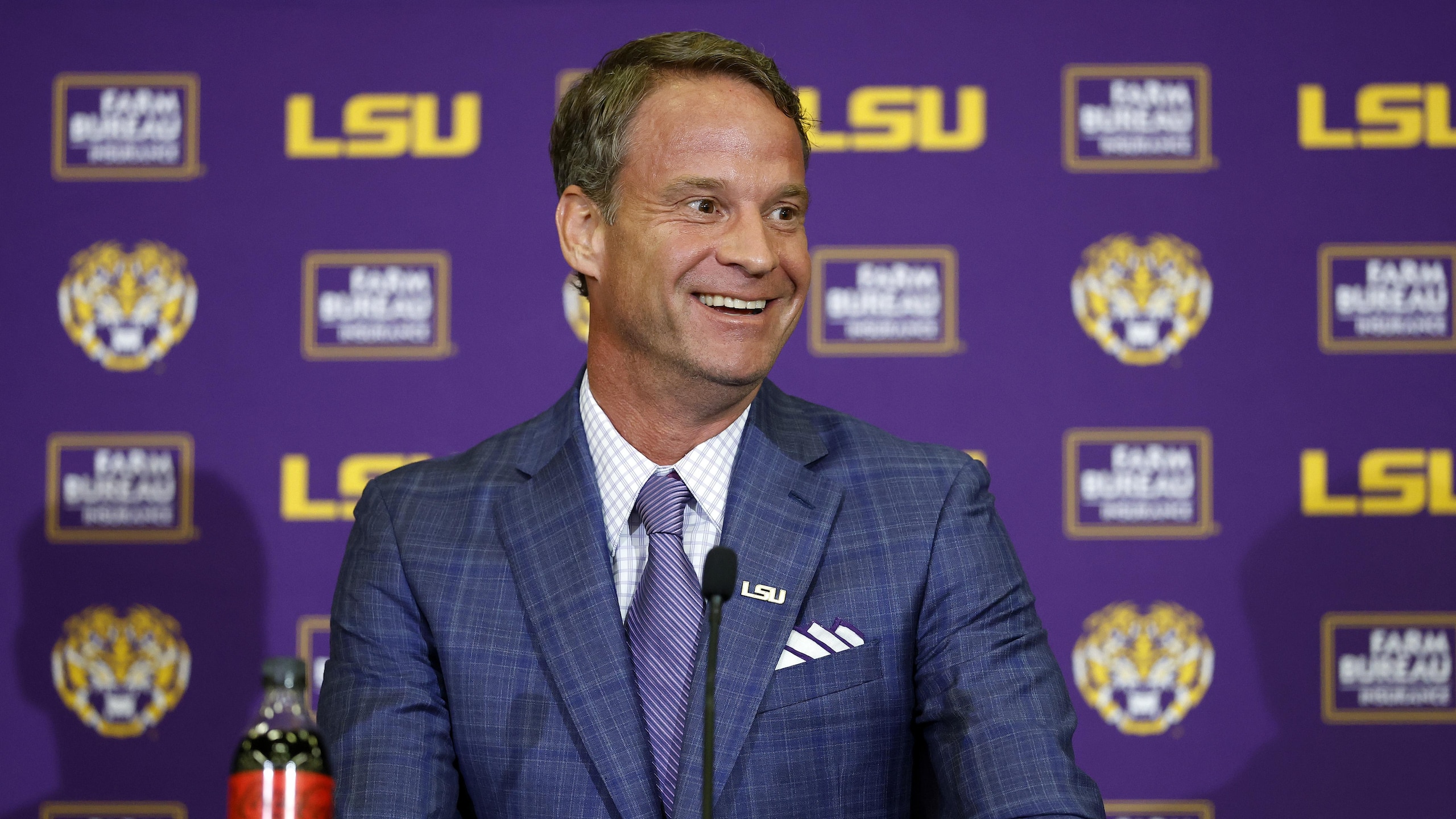 LSU Football Hosts Press Conference Introducing New Head Coach Lane Kiffin
