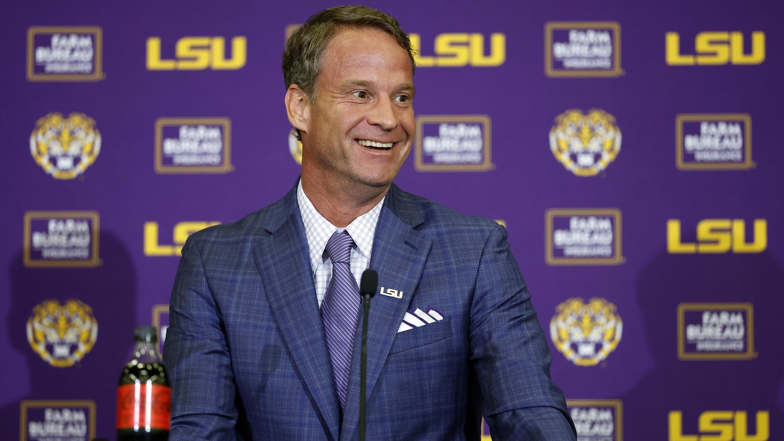 LSU Football Hosts Press Conference Introducing New Head Coach Lane Kiffin