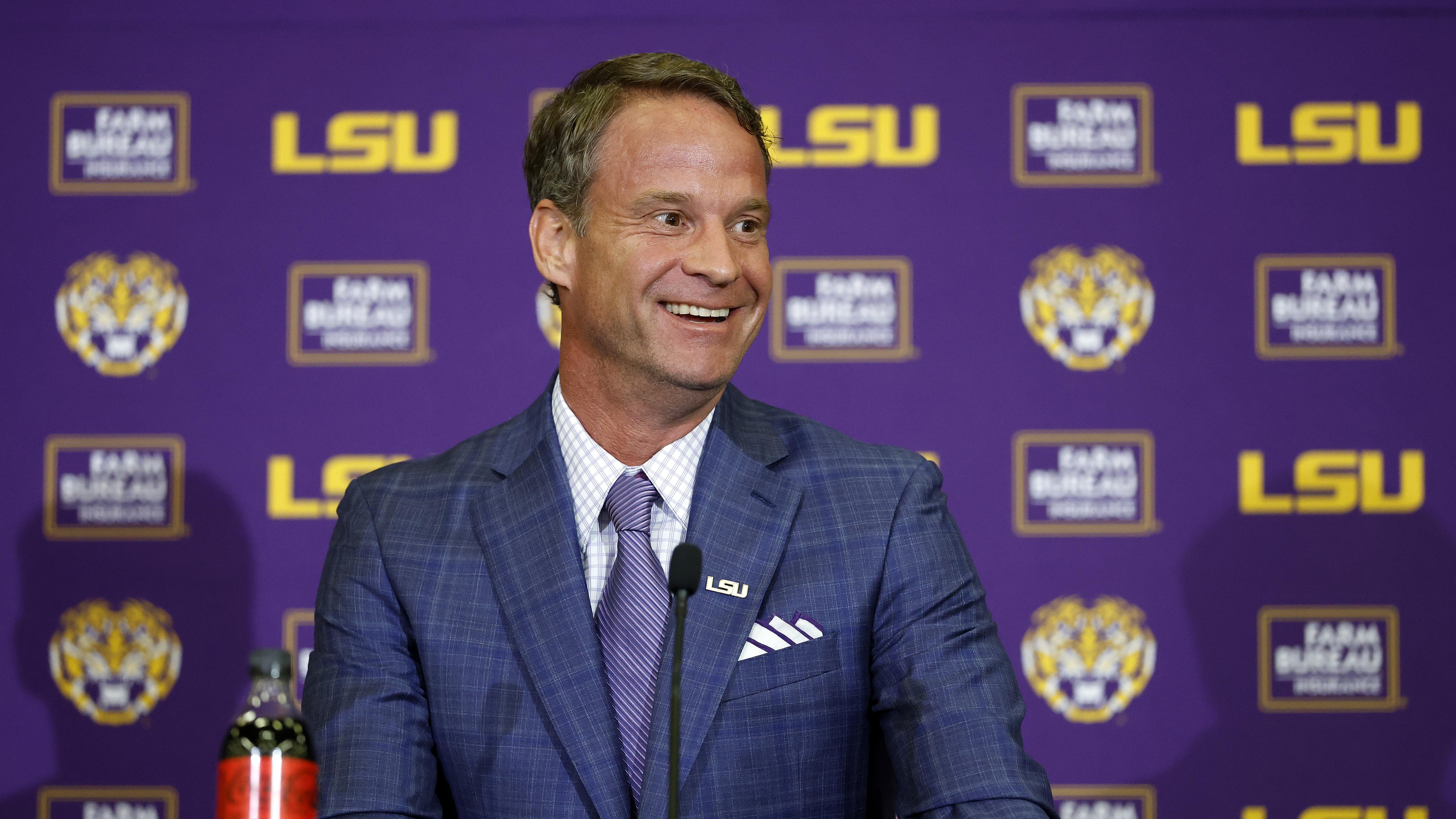 LSU Football Hosts Press Conference Introducing New Head Coach Lane Kiffin