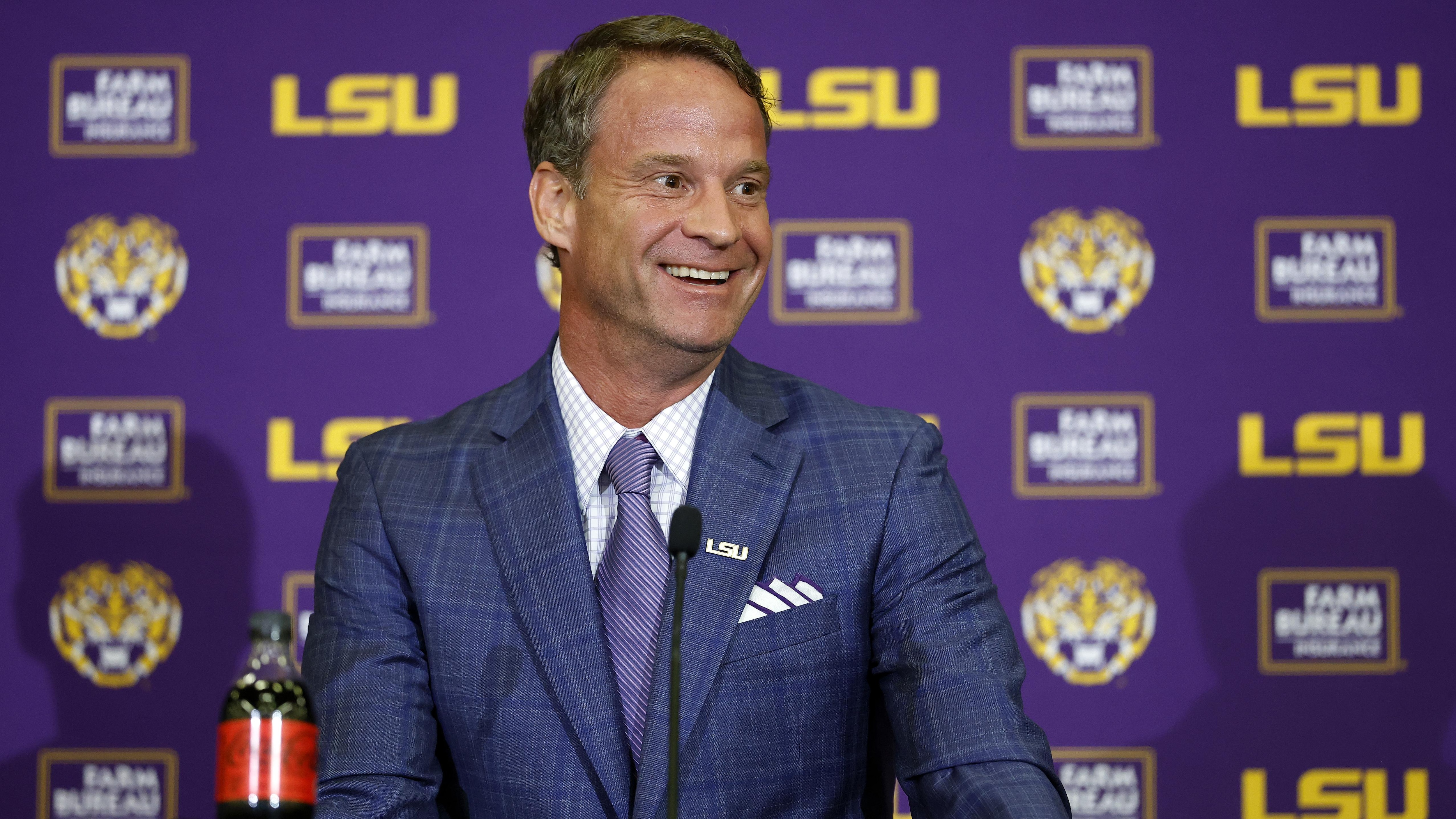 LSU Football Hosts Press Conference Introducing New Head Coach Lane Kiffin LSU Football Hosts Press Conference Introducing New Head Coach Lane Kiffin