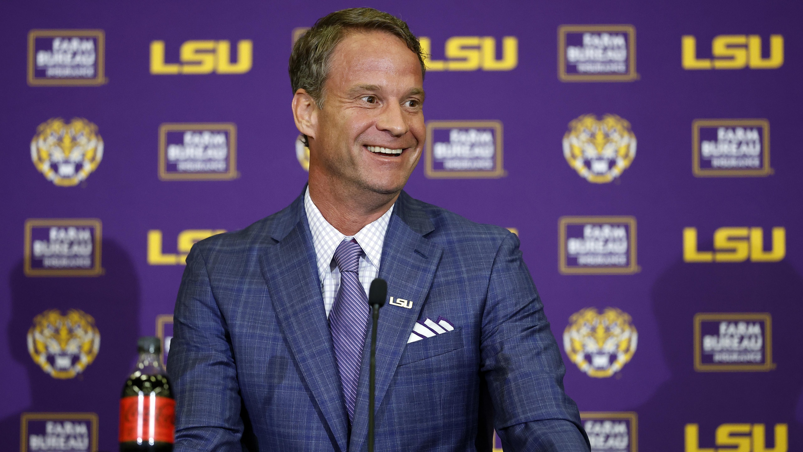 LSU Football Hosts Press Conference Introducing New Head Coach Lane Kiffin