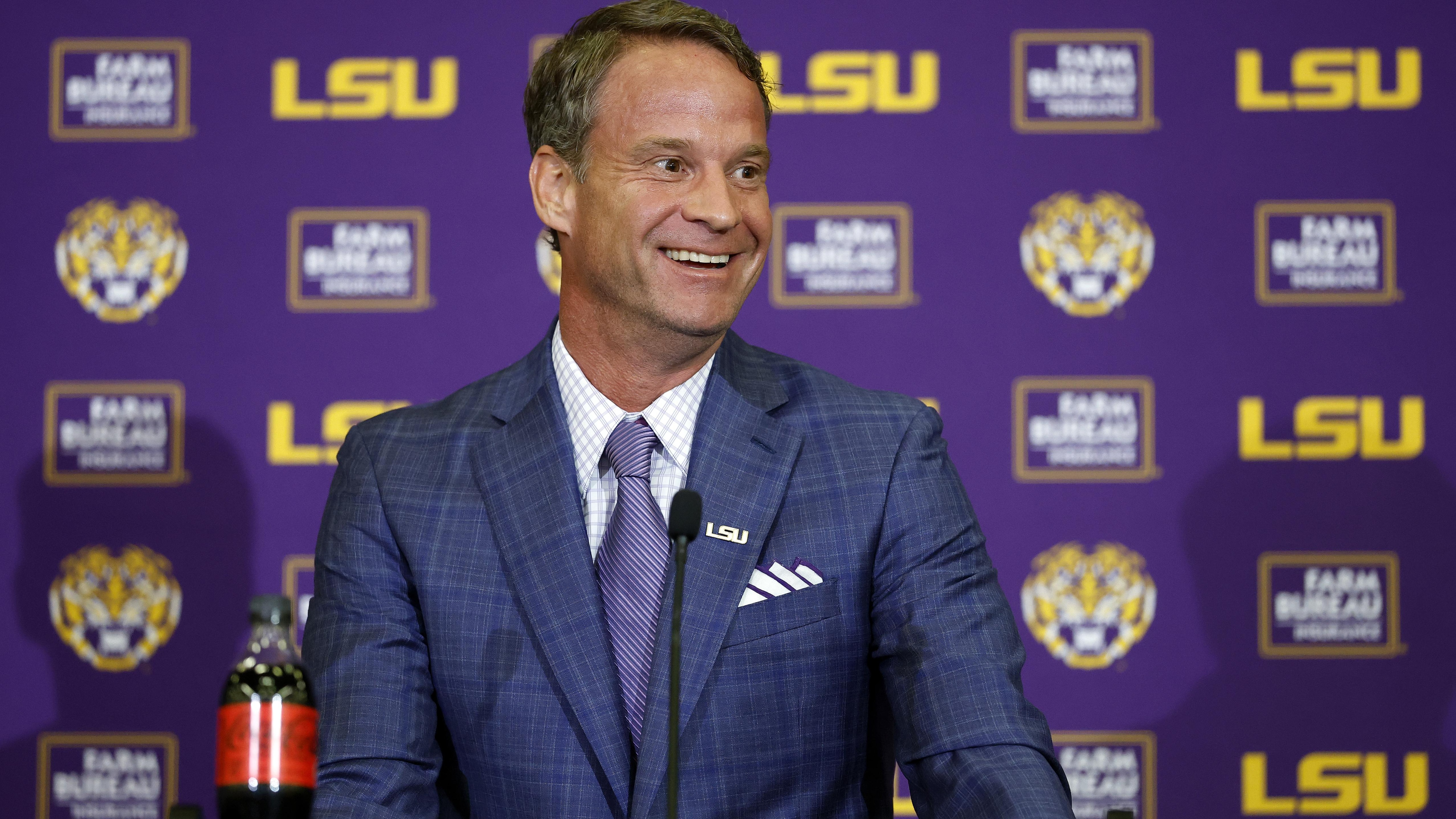 LSU Football Hosts Press Conference Introducing New Head Coach Lane Kiffin