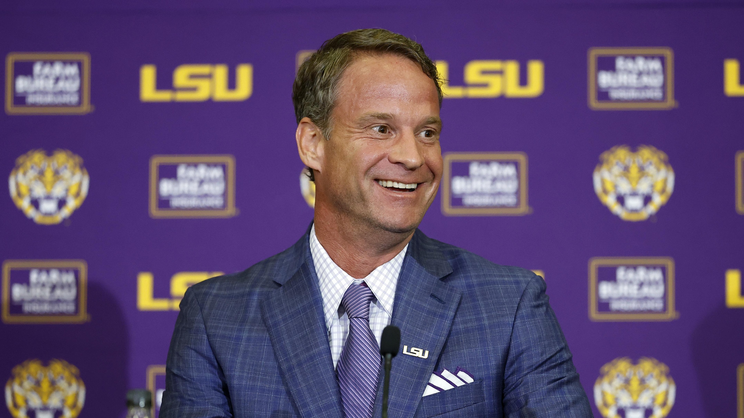 LSU Football Hosts Press Conference Introducing New Head Coach Lane Kiffin