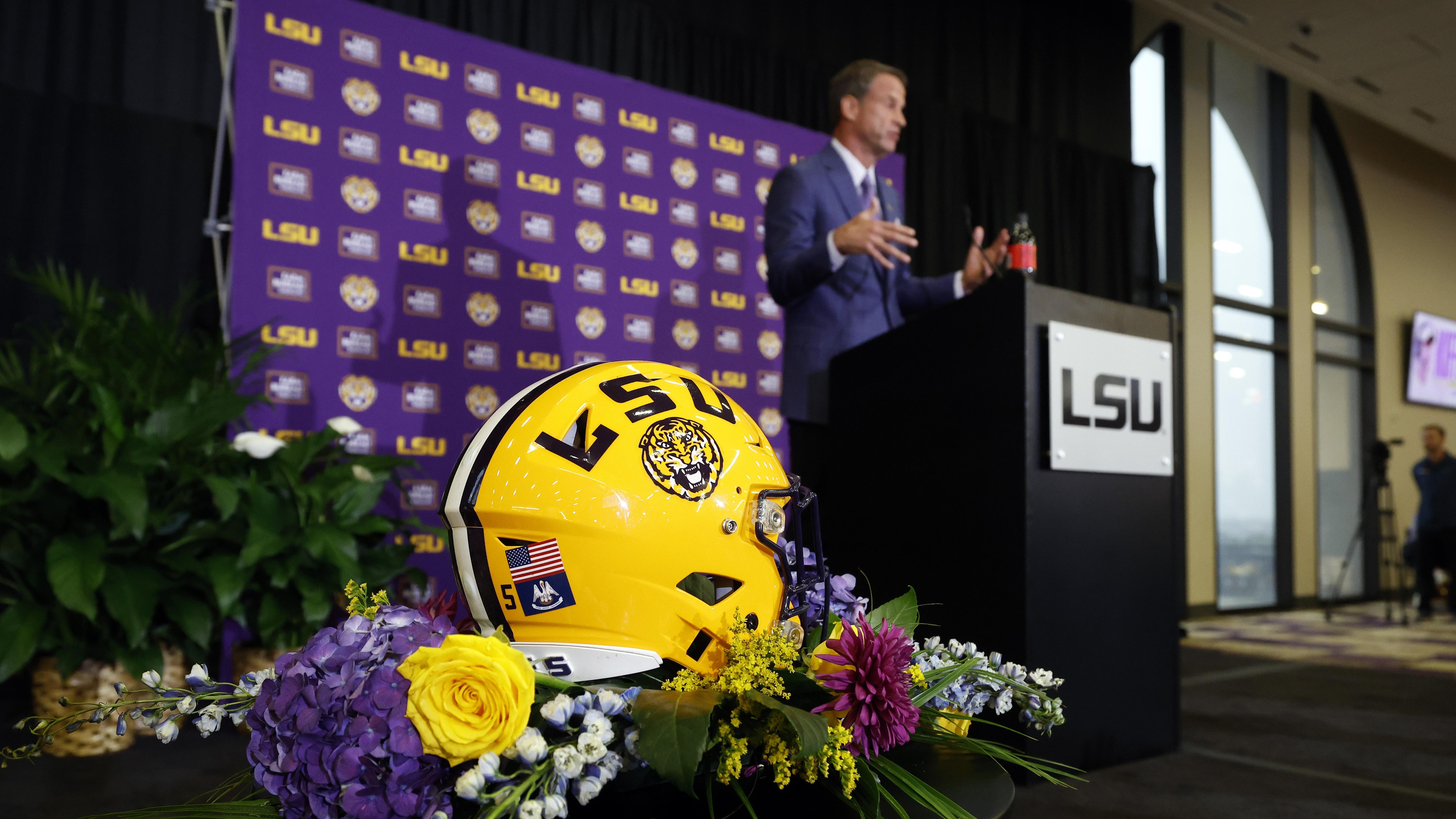 LSU Football Hosts Press Conference Introducing New Head Coach Lane Kiffin