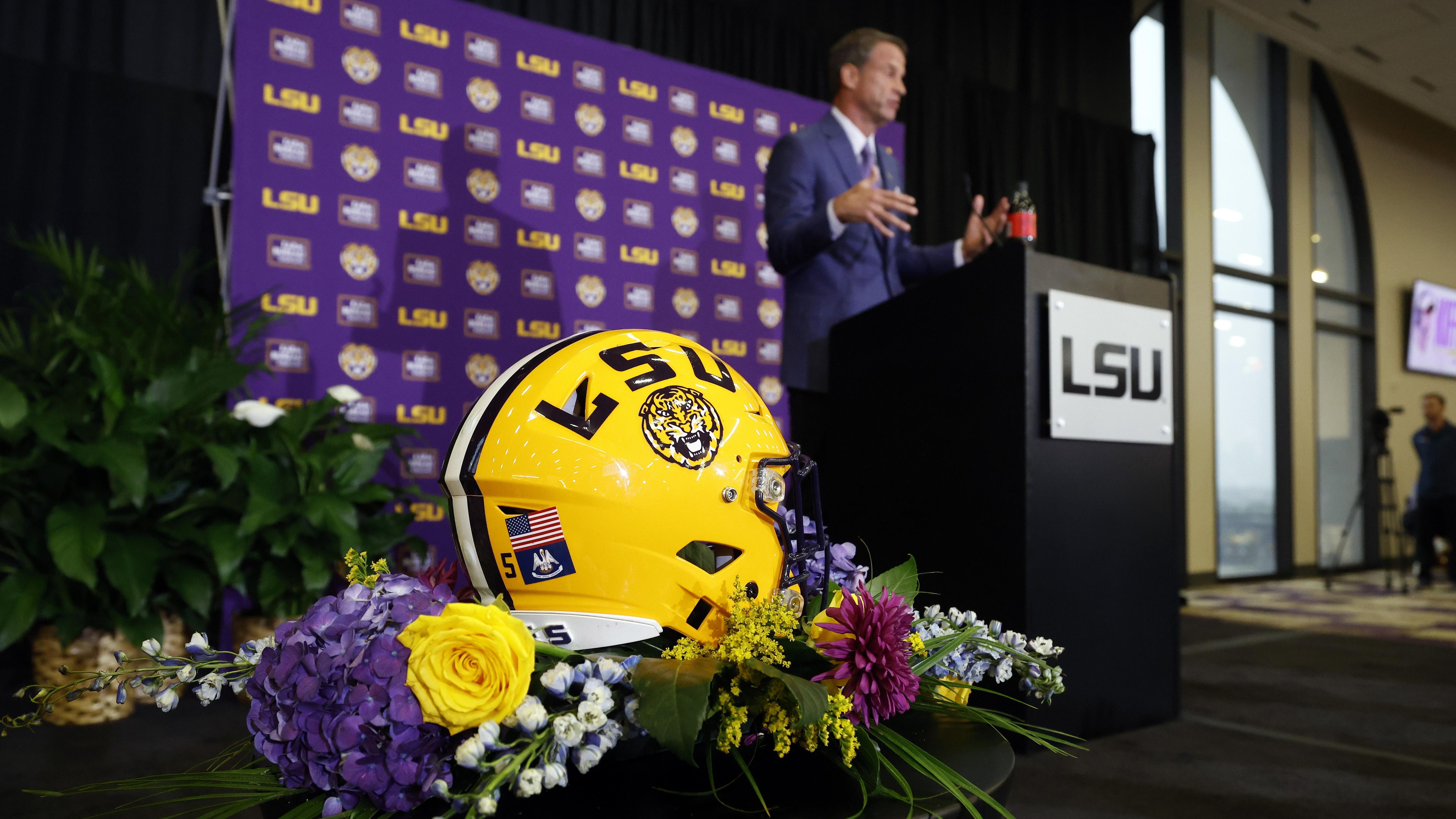 LSU Football Hosts Press Conference Introducing New Head Coach Lane Kiffin